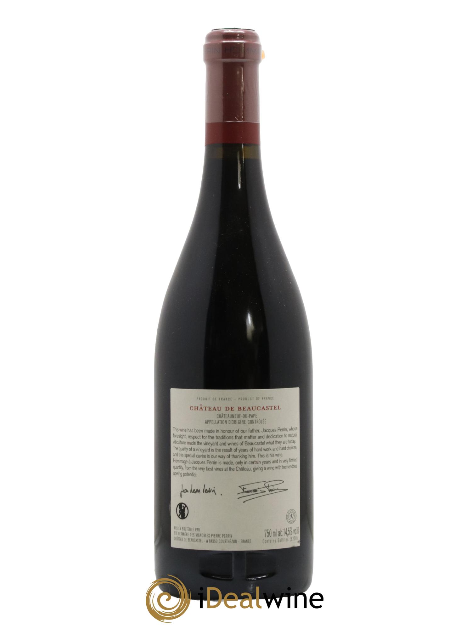 Châteauneuf-du-Pape Château de Beaucastel Hommage à Jacques Perrin Famille Perrin 2015 - Lot de 1 bouteille - 1