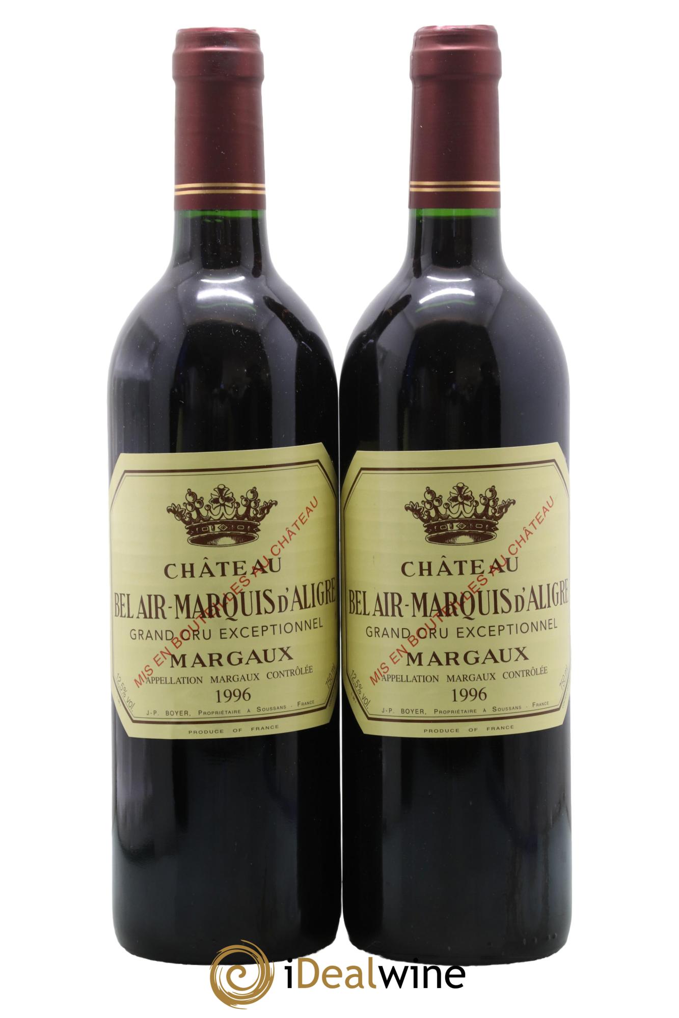 Château Bel Air Marquis d'Aligre 1996 - Lot de 2 bouteilles - 0
