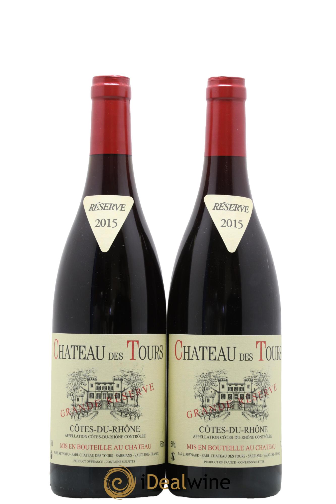 Côtes-du-Rhône Château des Tours Grande Réserve Emmanuel Reynaud 2015 - Lot de 2 bouteilles - 0