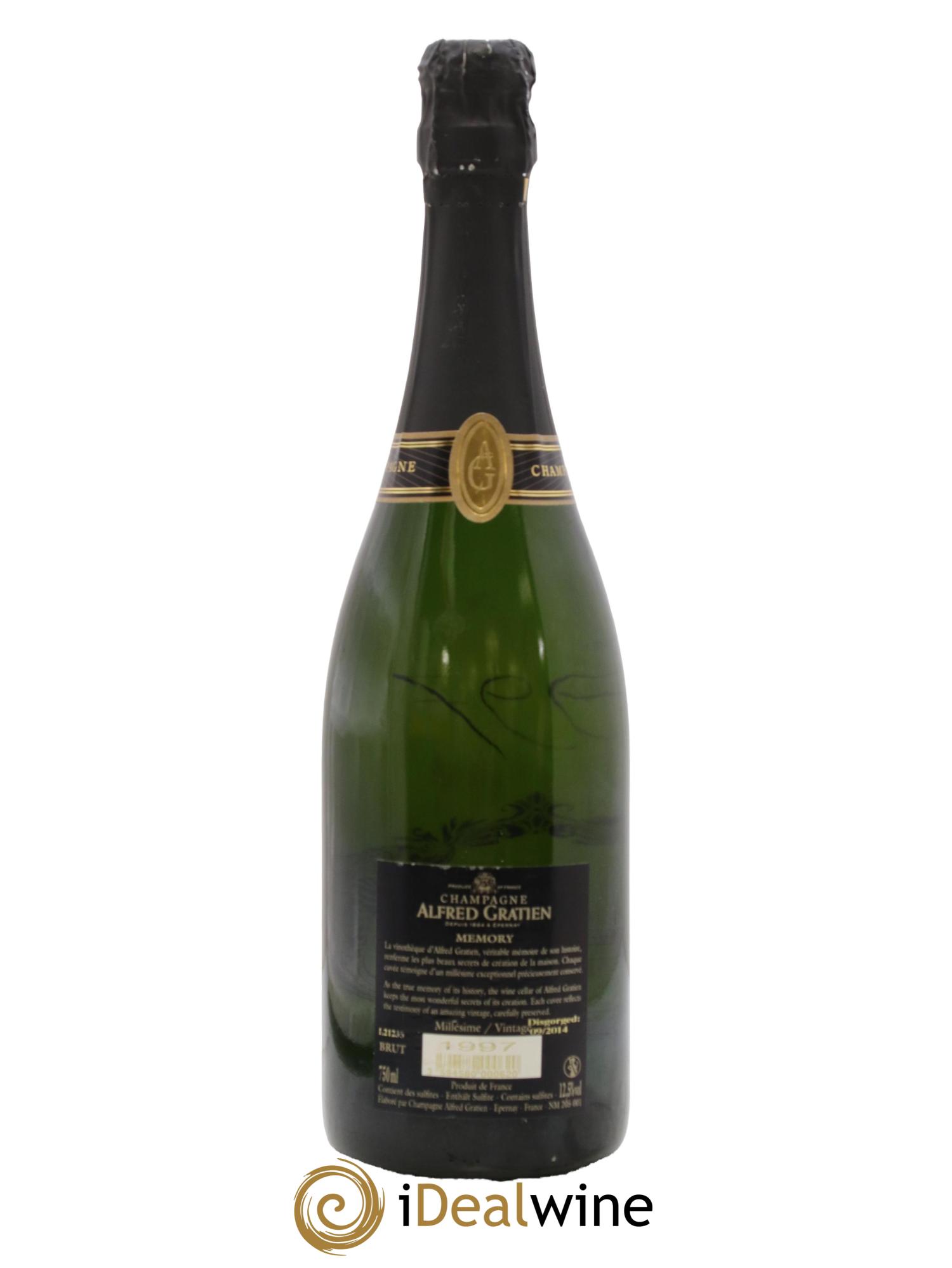 Champagne Memory Alfred Gratien 1997 - Lot de 1 bouteille - 1
