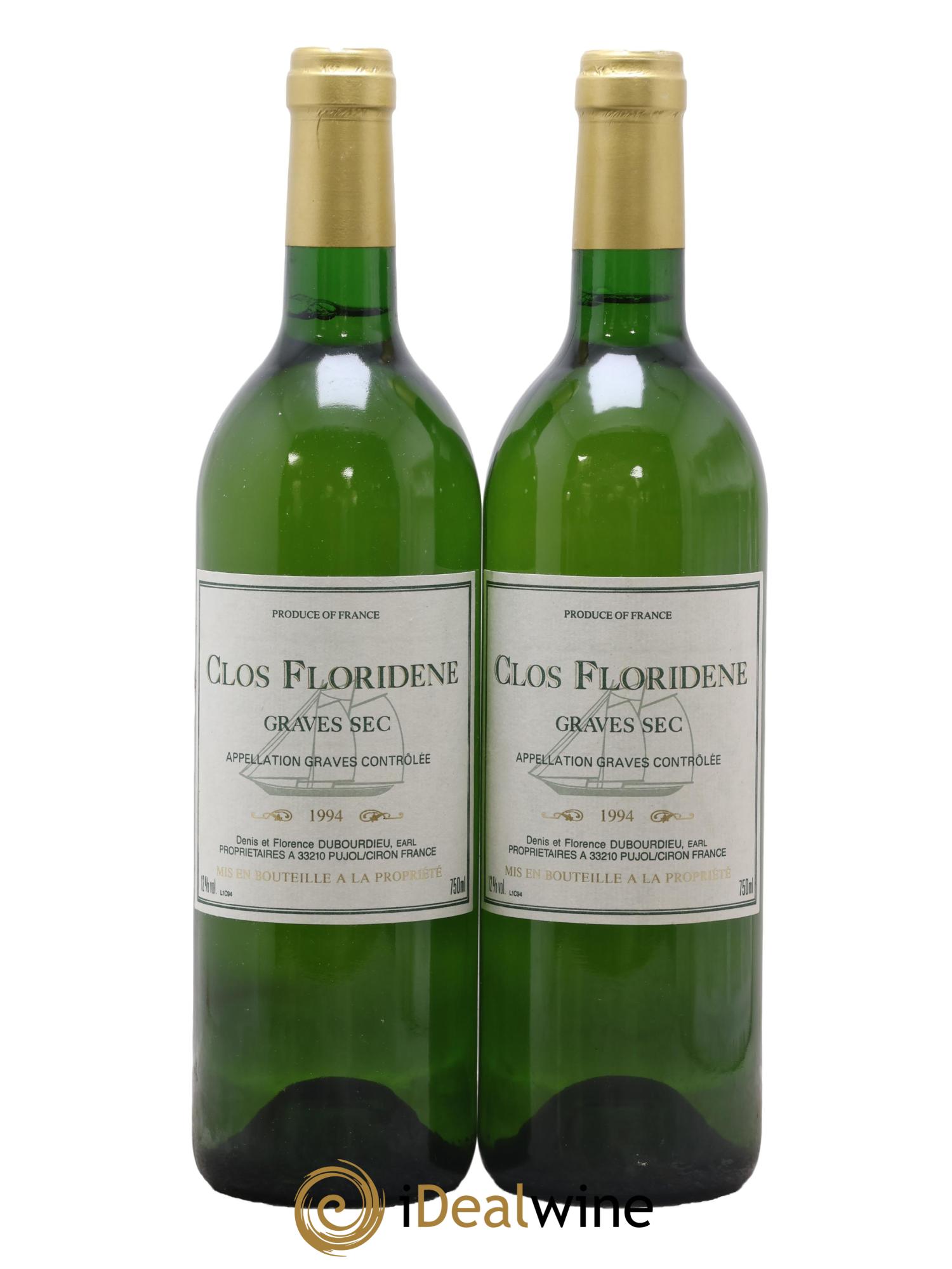 Clos Floridène 1994 - Posten von 2 Flaschen - 0