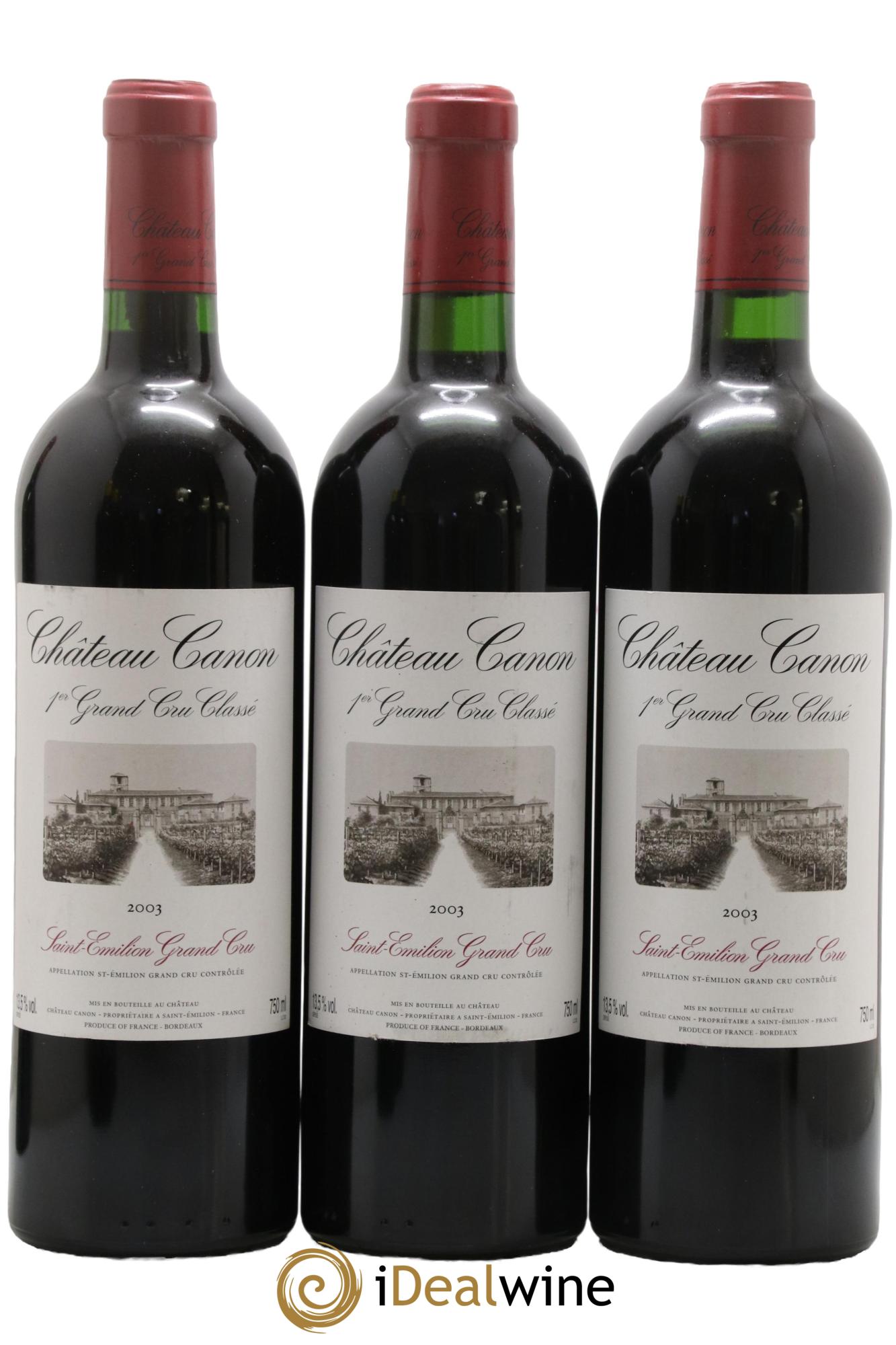 Château Canon 1er Grand Cru Classé B 2003 - Lot of 3 bottles - 0
