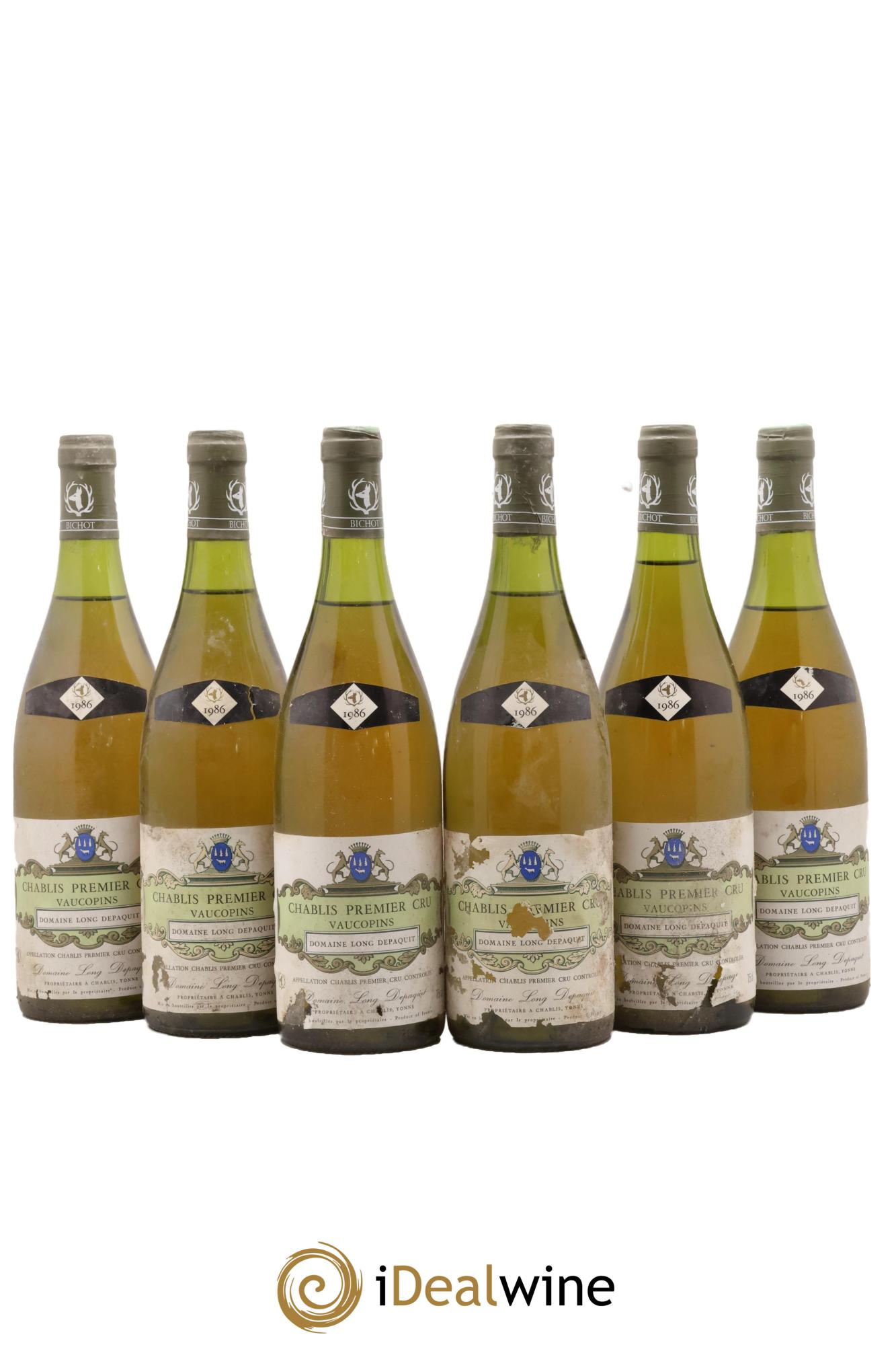 Chablis 1er Cru Vaucopin Long Depaquit - Albert Bichot (Domaine) 1986 - Posten von 6 Flaschen - 0