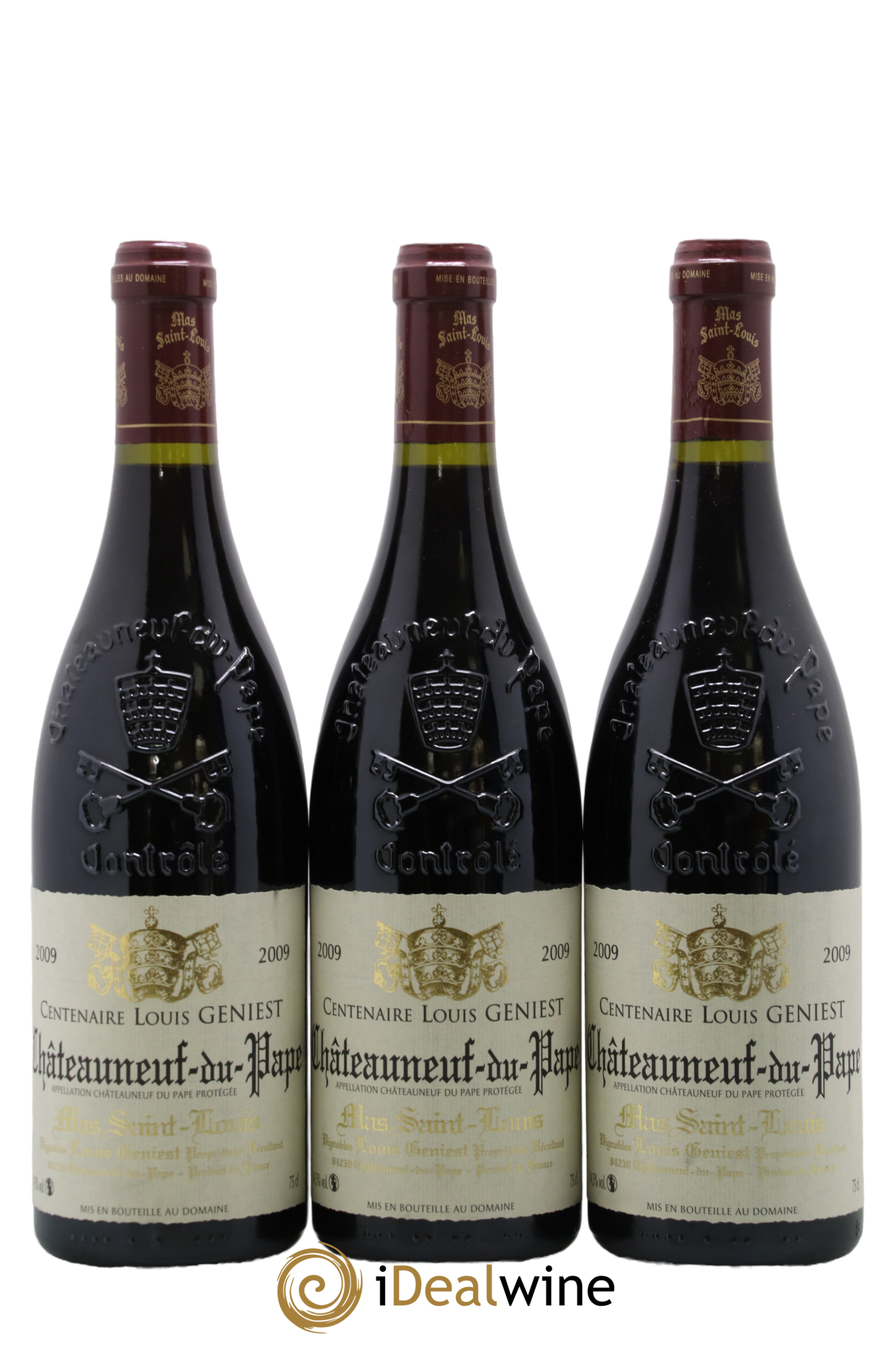Châteauneuf-du-Pape Cuvée Centenaire Louis Geniest Mas Saint-Louis 2009 - Lot de 3 bouteilles - 0