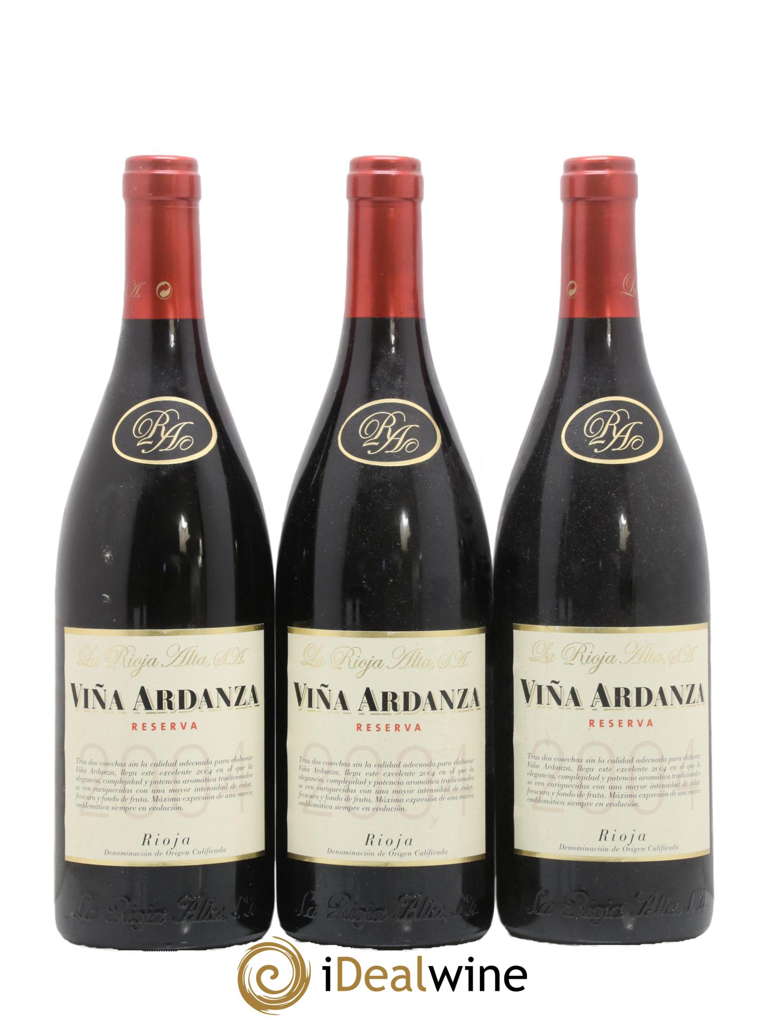Rioja DOCa Vina Ardanza Reserva La Rioja Alta 2004 - Posten von 3 Flaschen - 0
