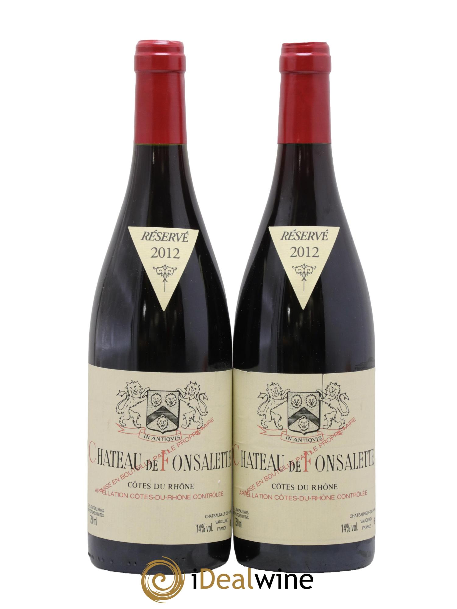 Côtes-du-Rhône Château de Fonsalette Emmanuel Reynaud 2012 - Lot of 2 bottles - 0
