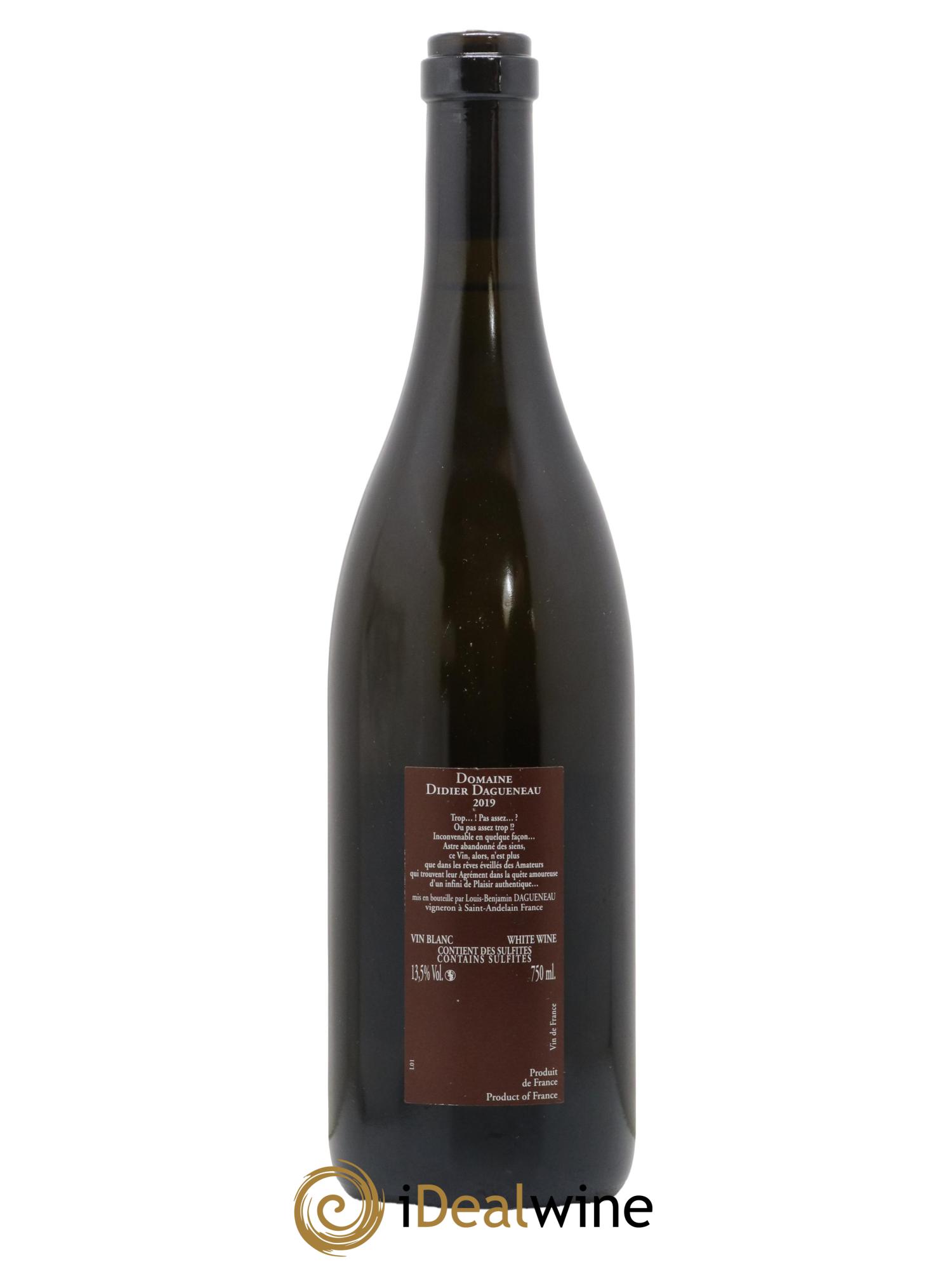 Vin de France (anciennement Pouilly-Fumé) Pur Sang Dagueneau (Domaine Didier - Louis-Benjamin) 2019 - Posten von 1 Flasche - 1