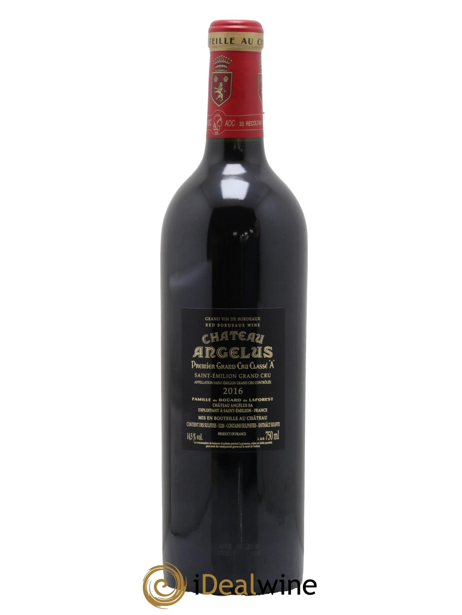 Château Angélus 1er Grand Cru Classé A 2016 - Lot de 1 bouteille - 2