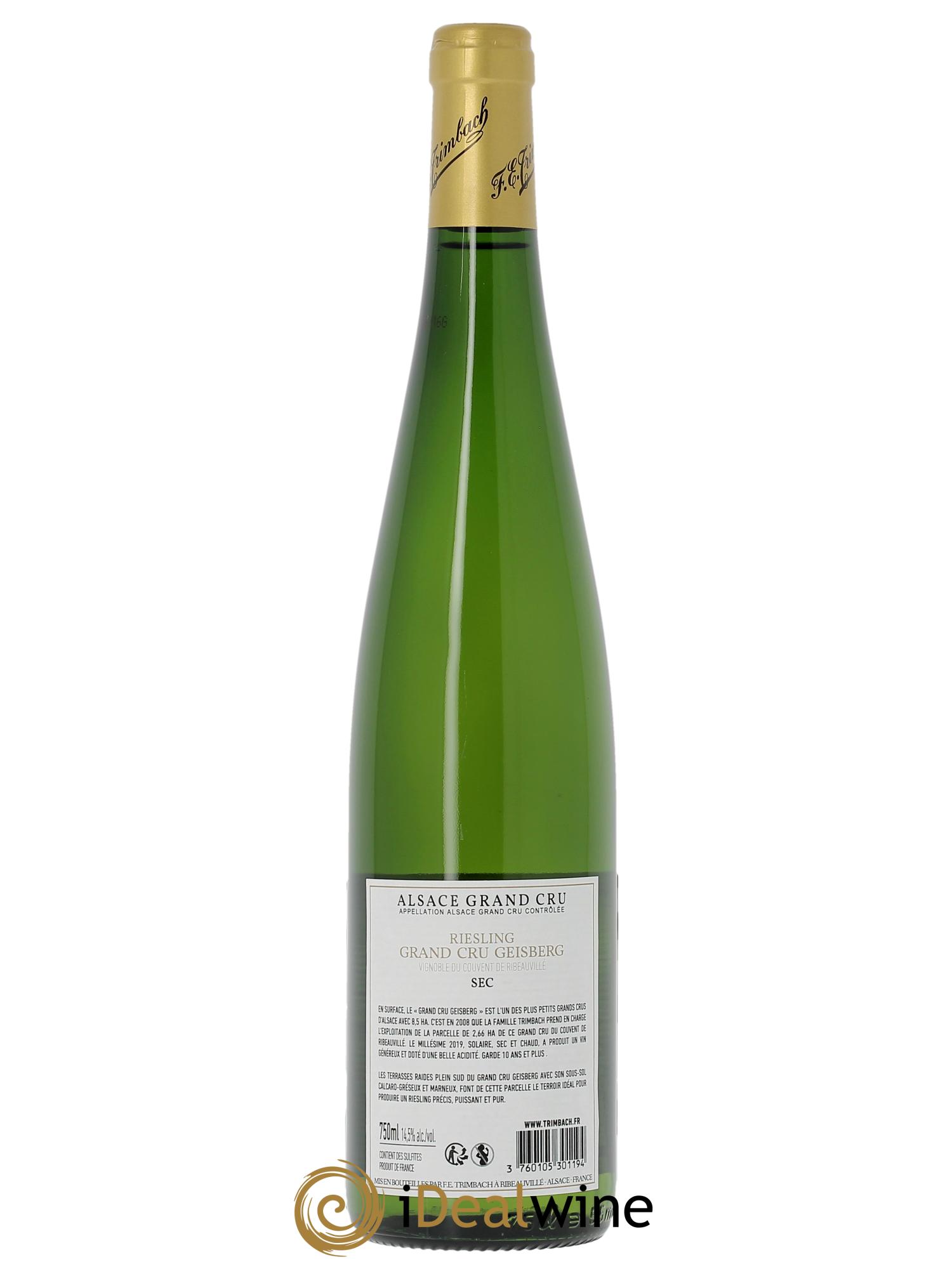 Alsace Riesling Grand Cru Geisberg Trimbach (Domaine)  2019 - Lot de 1 bouteille - 1
