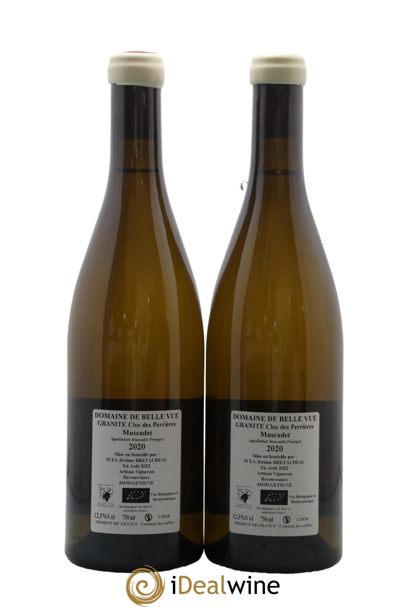 Muscadet-Sèvre-et-Maine Granite Clos des Perrières Jérôme Bretaudeau - Domaine de Bellevue 2020 - Lot de 2 bouteilles - 1