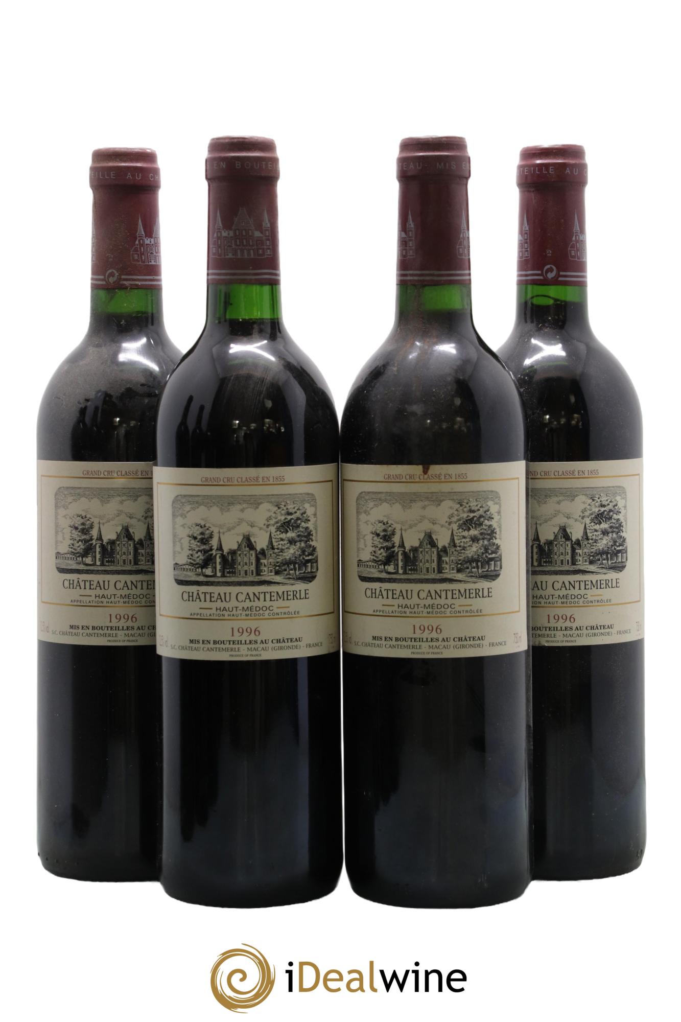 Château Cantemerle 5ème Grand Cru Classé 1996 - Lot de 4 bouteilles - 0