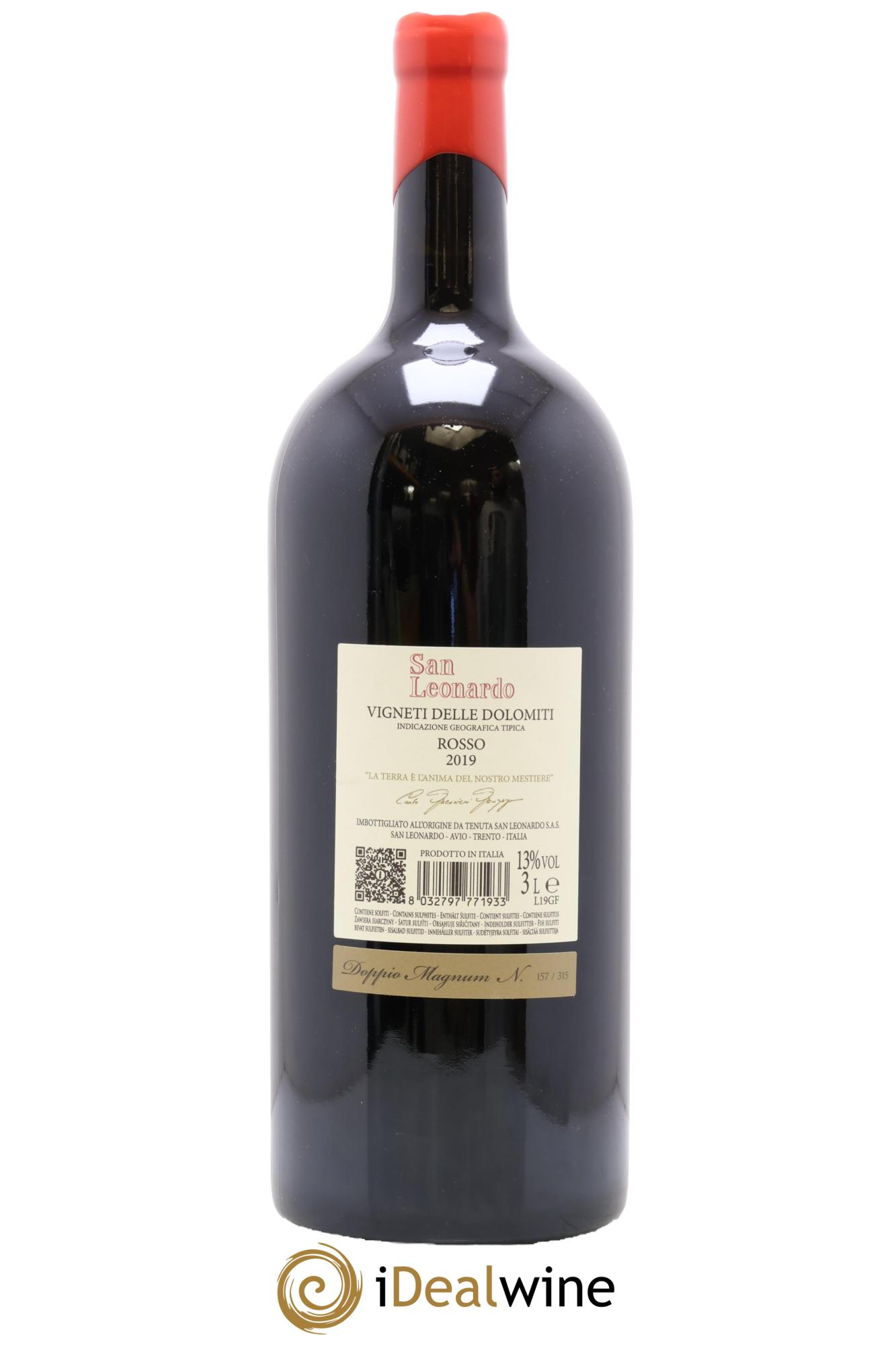 IGT Vigneti delle Dolomiti San Leonardo Tenuta San Leonardo 2019 - Lot de 1 double magnum - 1