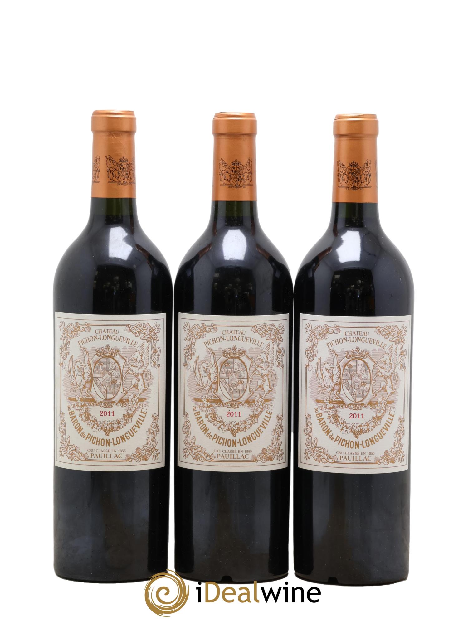 Pichon Longueville Baron 2ème Grand Cru Classé 2011 - Lot of 3 bottles - 0