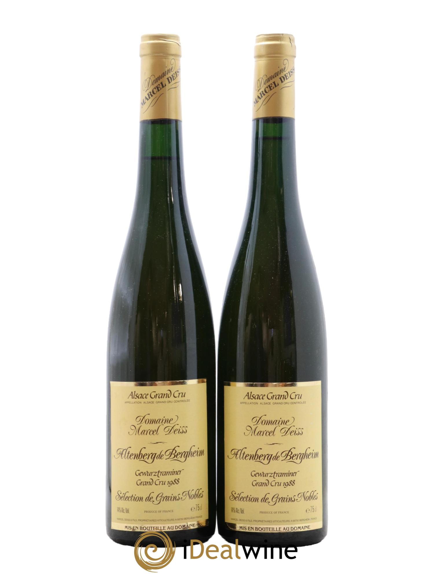 Alsace Gewurztraminer Sélection de Grains Nobles Grand Cru Altenberg de Bergheim Marcel Deiss (Domaine) 1988 - Posten von 2 Flaschen - 0