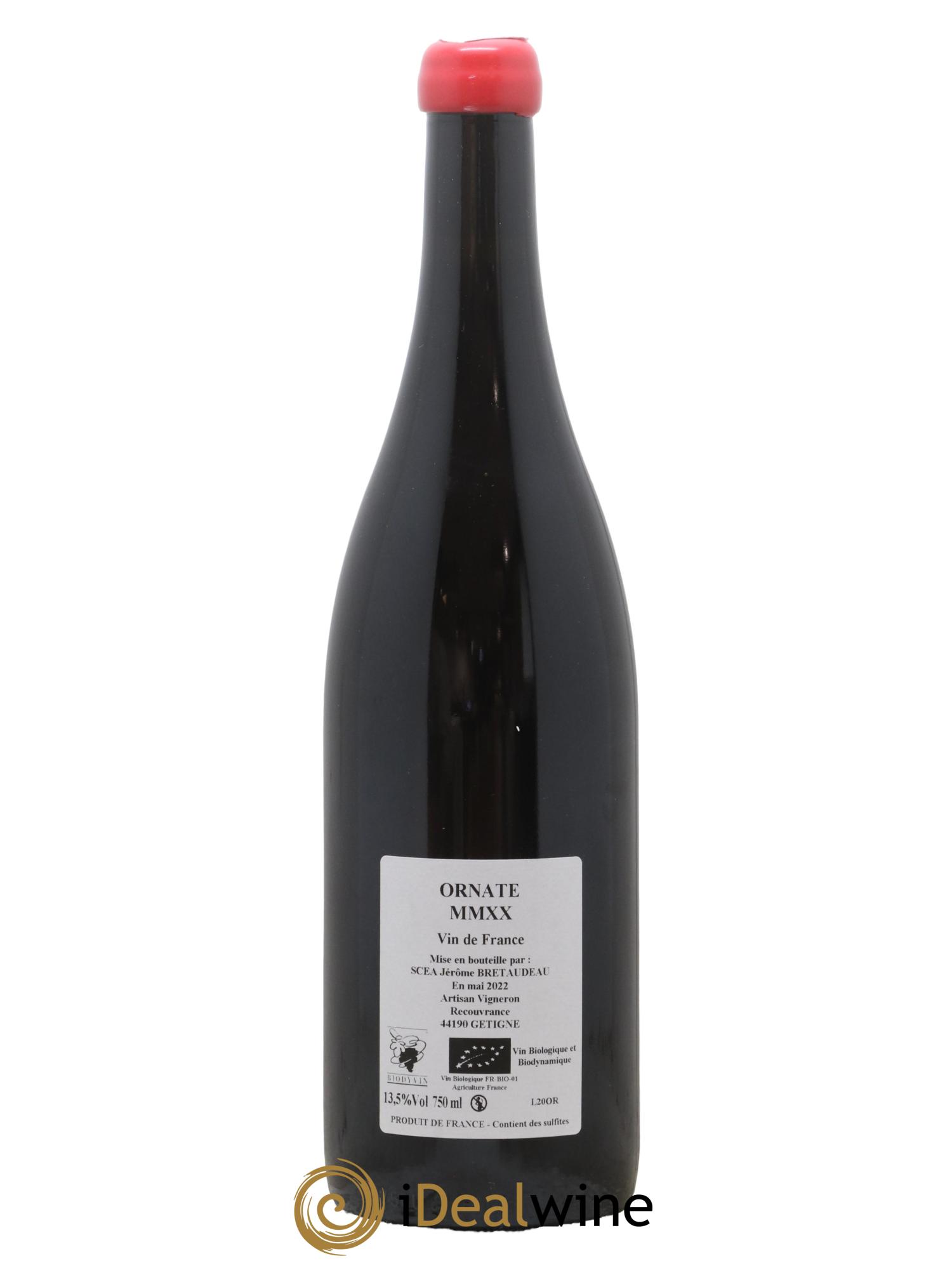 Vin de France Merlot Ornaté Jérôme Bretaudeau - Domaine de Bellevue 2020 - Lot of 1 bottle - 1