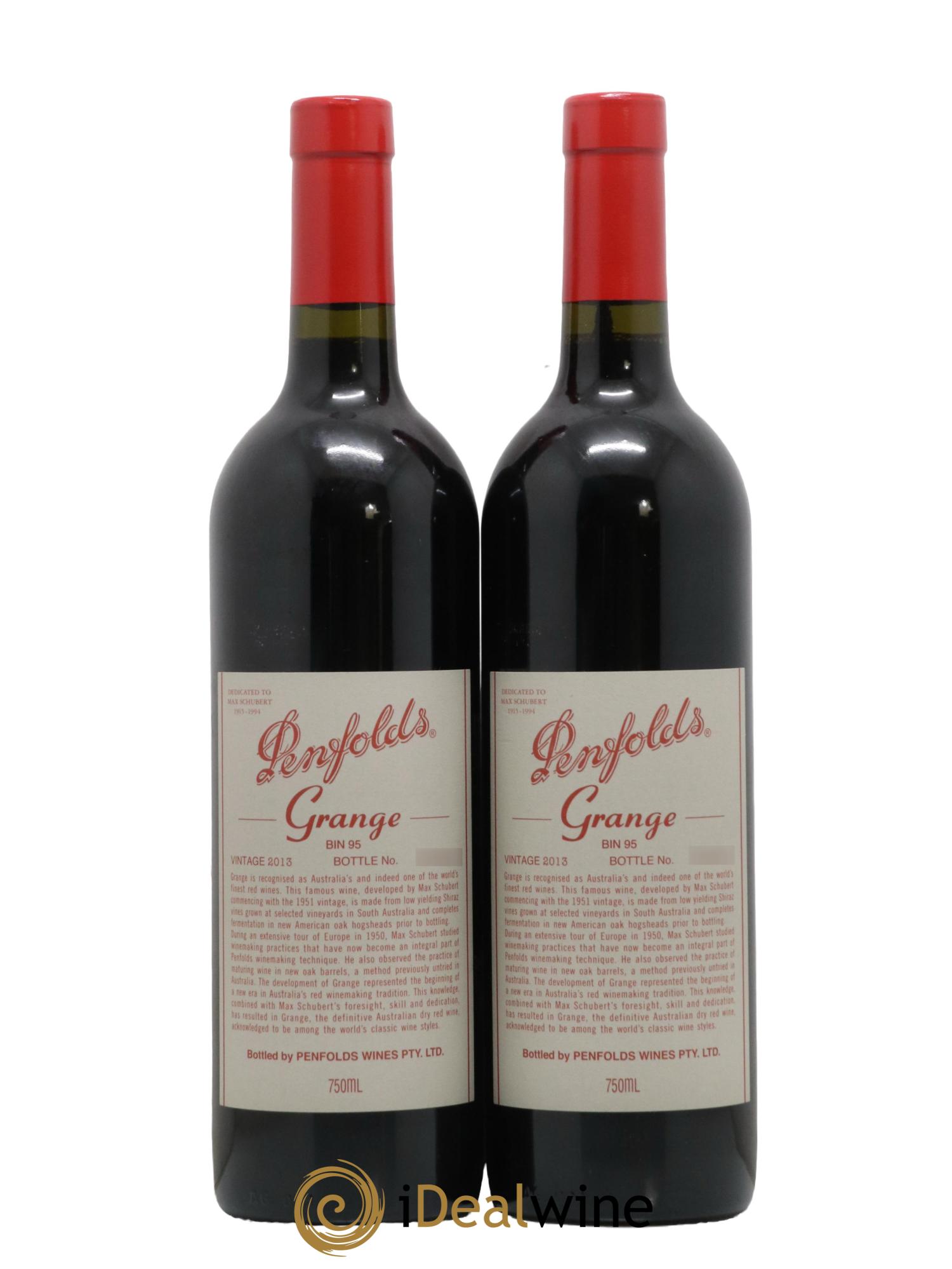 South Australia Penfolds Wines Grange 2013 - Lot de 2 bouteilles - 0