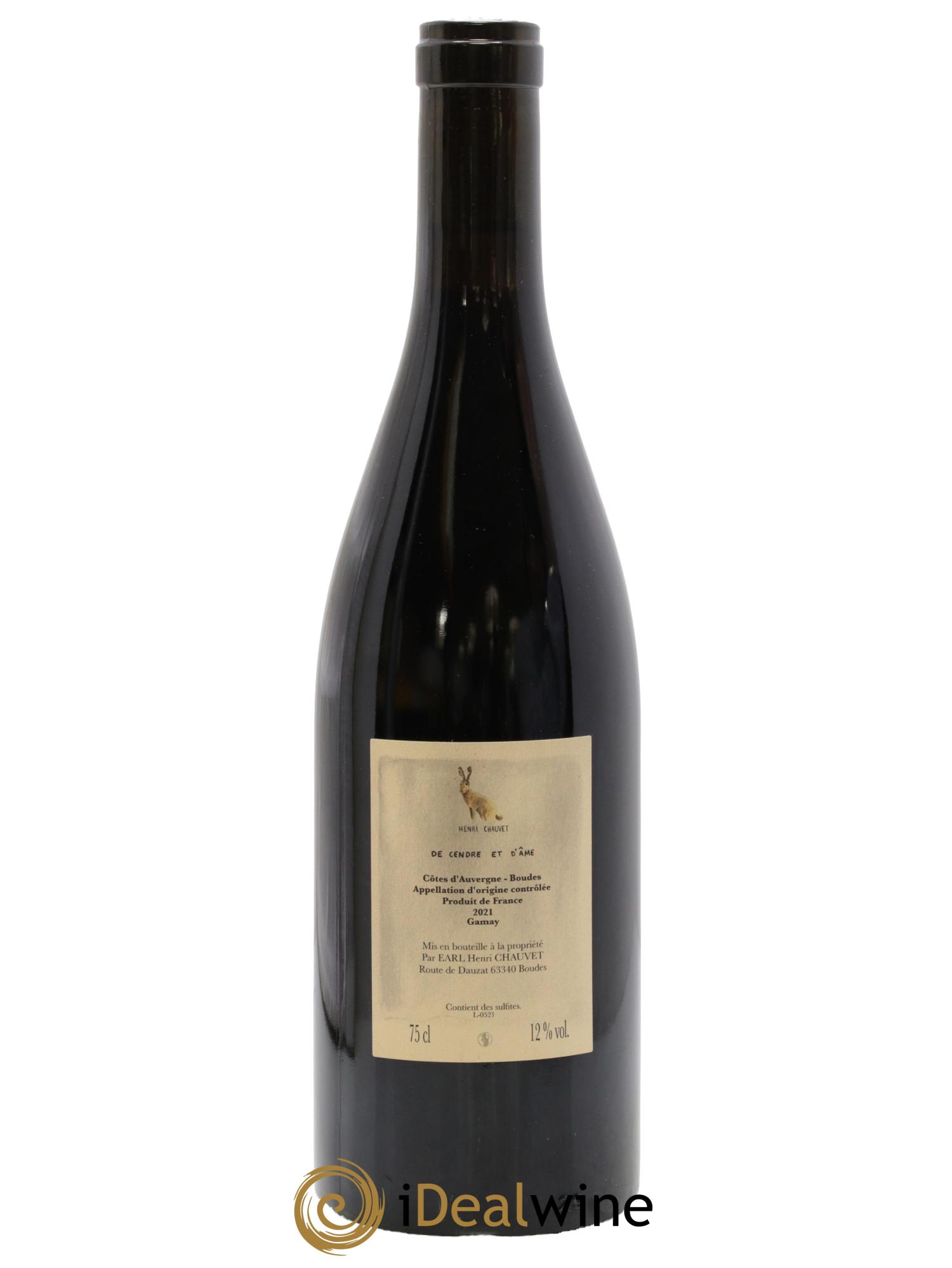 Côtes d'Auvergne AOP De Cendre et d'Ame Henri Chauvet 2021 - Lot of 1 bottle - 1