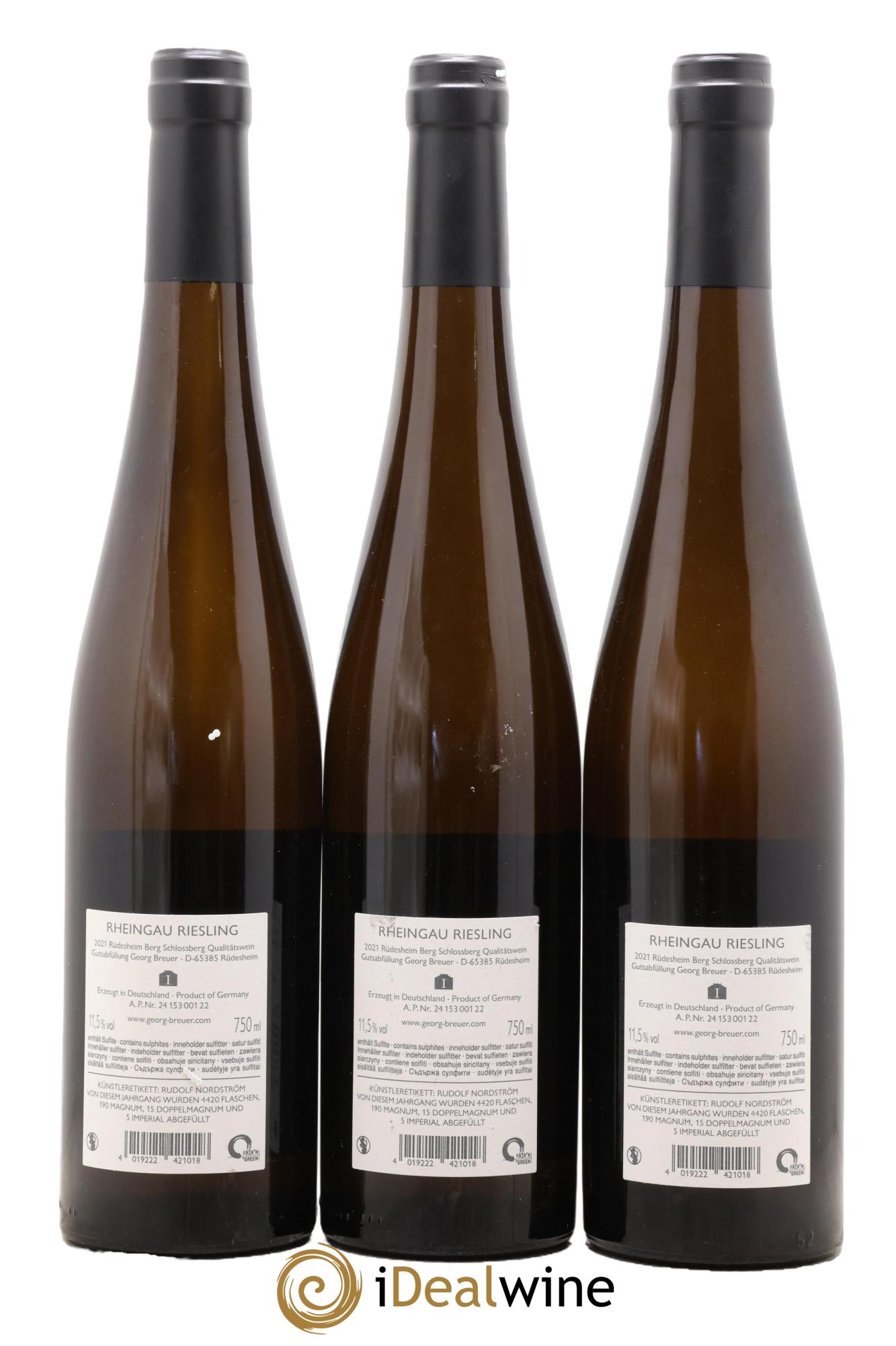 Riesling Rüdesheim Berg Schlossberg Georg Breuer 2021 - Lot of 3 bottles - 1