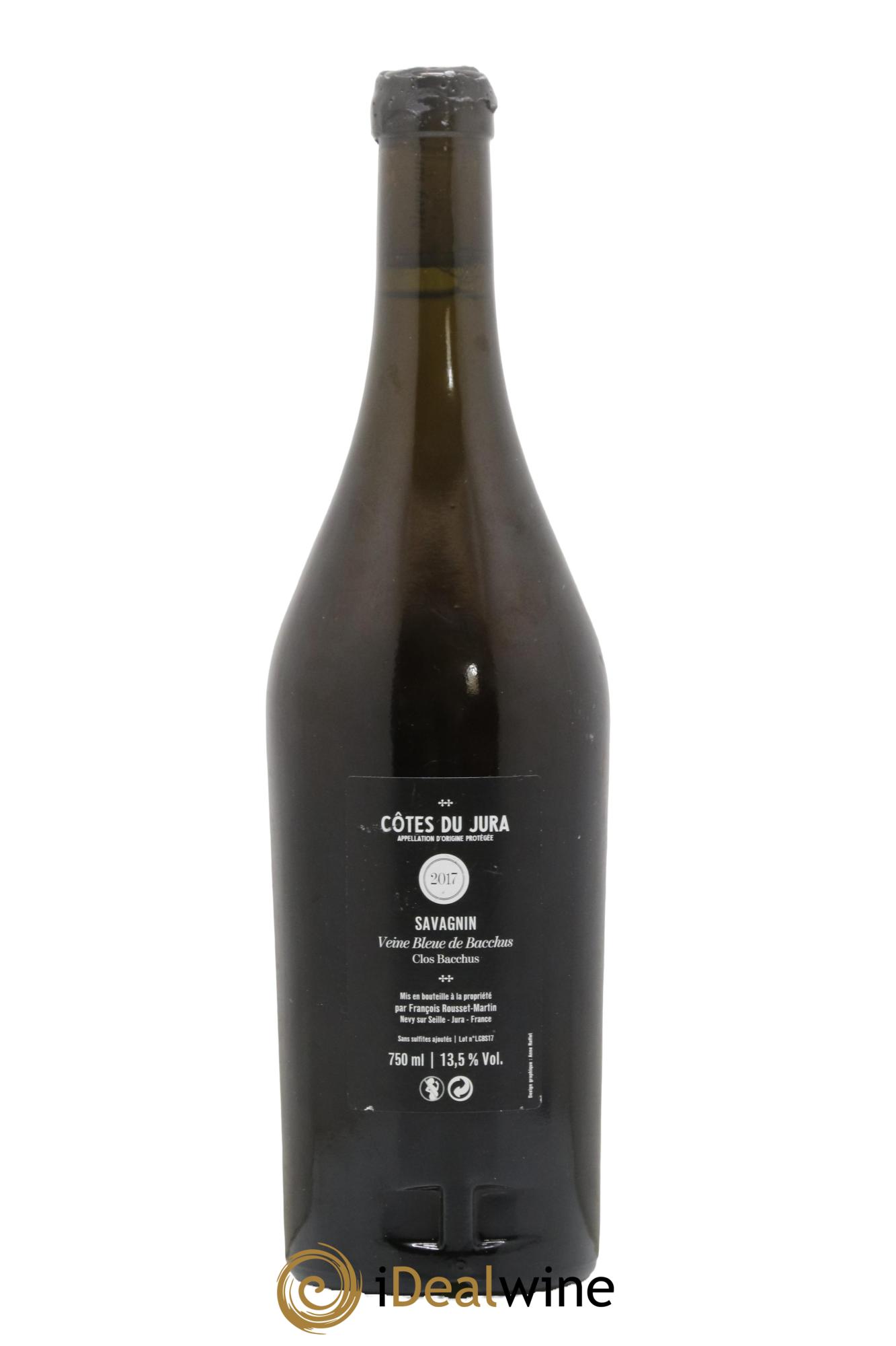 Côtes du Jura La Veine Bleue de Bacchus François Rousset Martin 2017 - Lot de 1 bouteille - 1