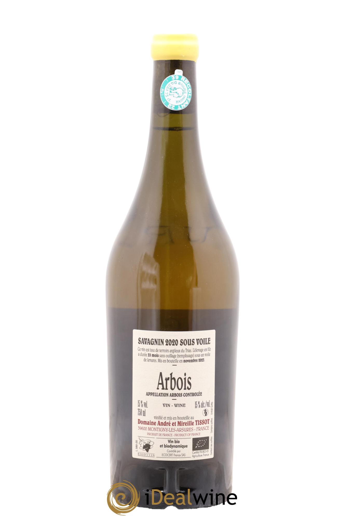 Arbois Savagnin Sous Voile Bénédicte et Stéphane Tissot 2020 - Lot de 1 bouteille - 1