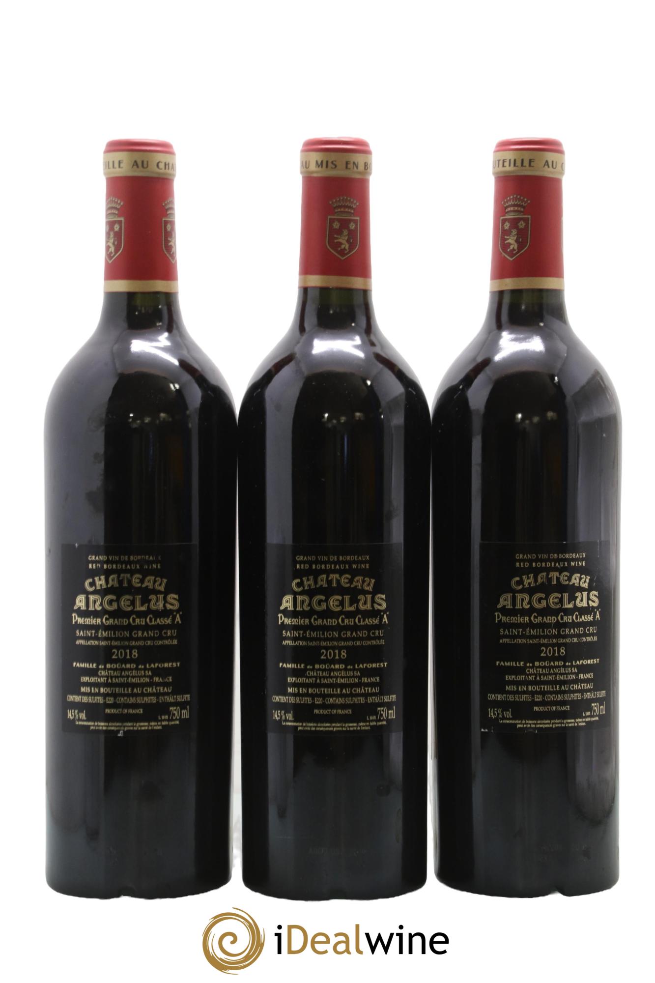 Château Angélus 1er Grand Cru Classé A 2018 - Lot of 3 bottles - 1