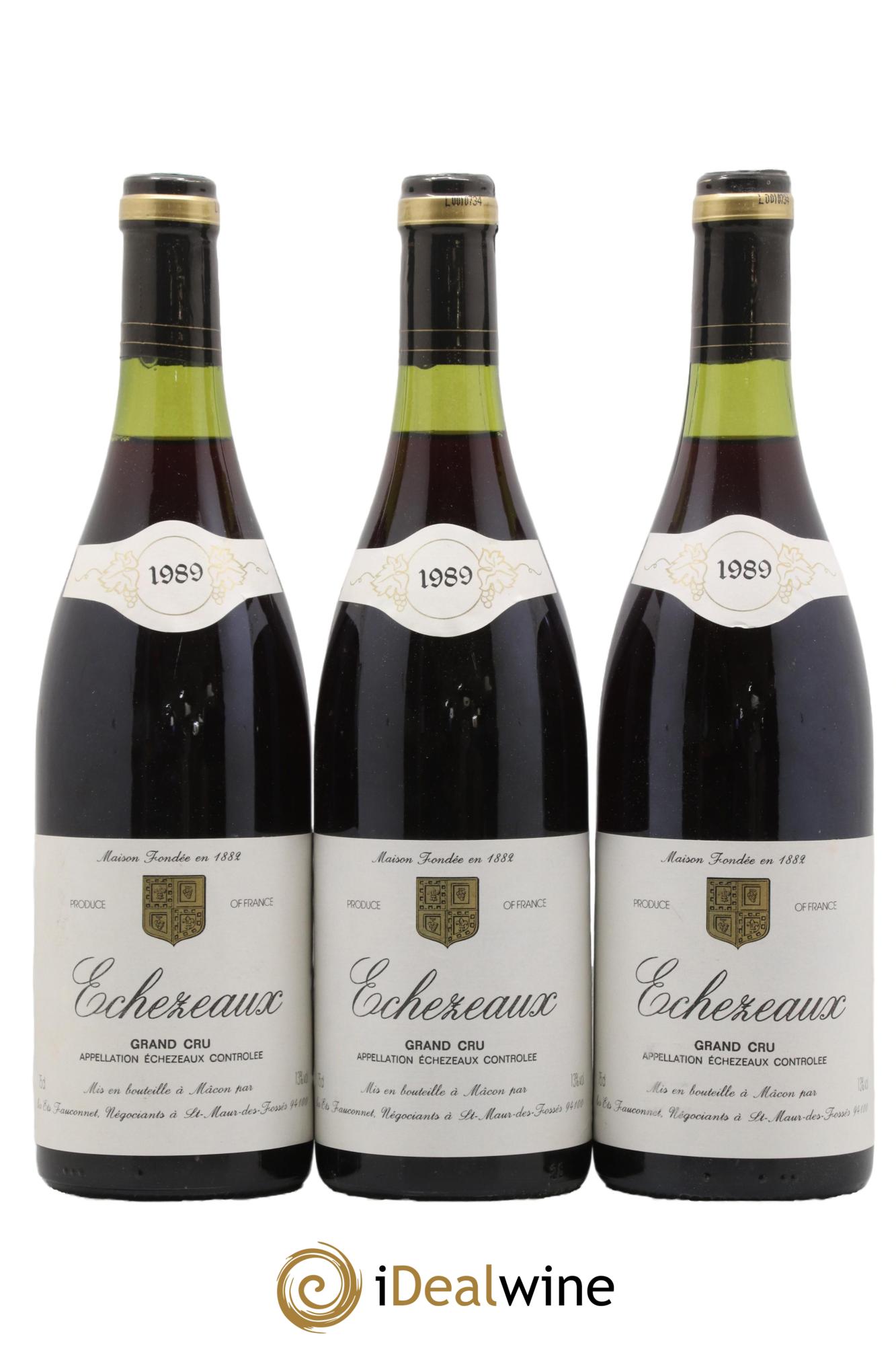 Echezeaux Grand Cru Fauconnet 1989 - Lot de 3 bouteilles - 0