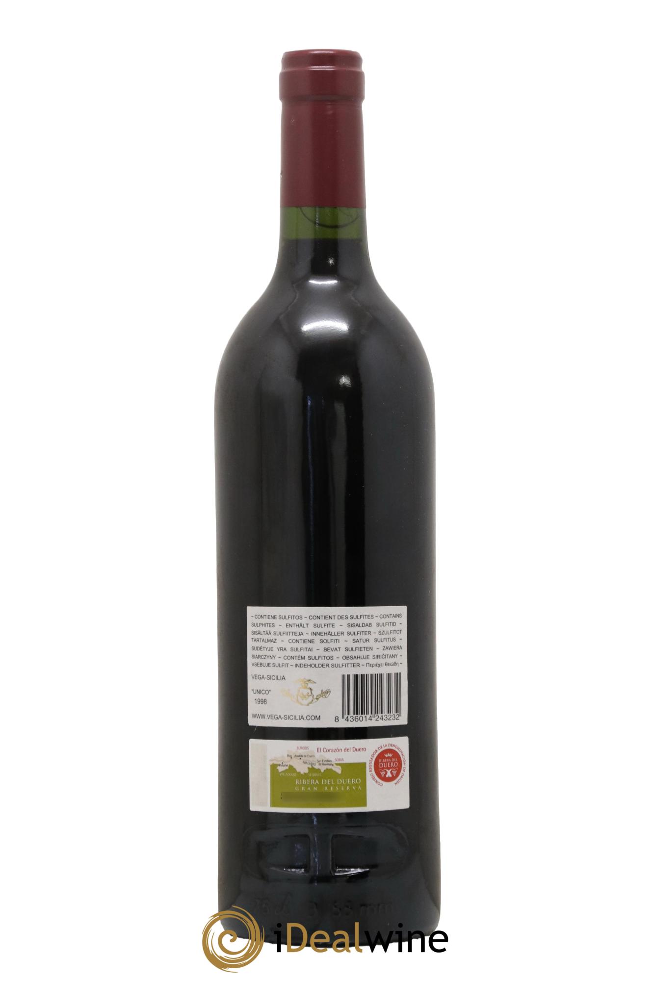 Ribera Del Duero DO Vega Sicilia Unico Famille Alvarez 1998 - Lot of 1 bottle - 1