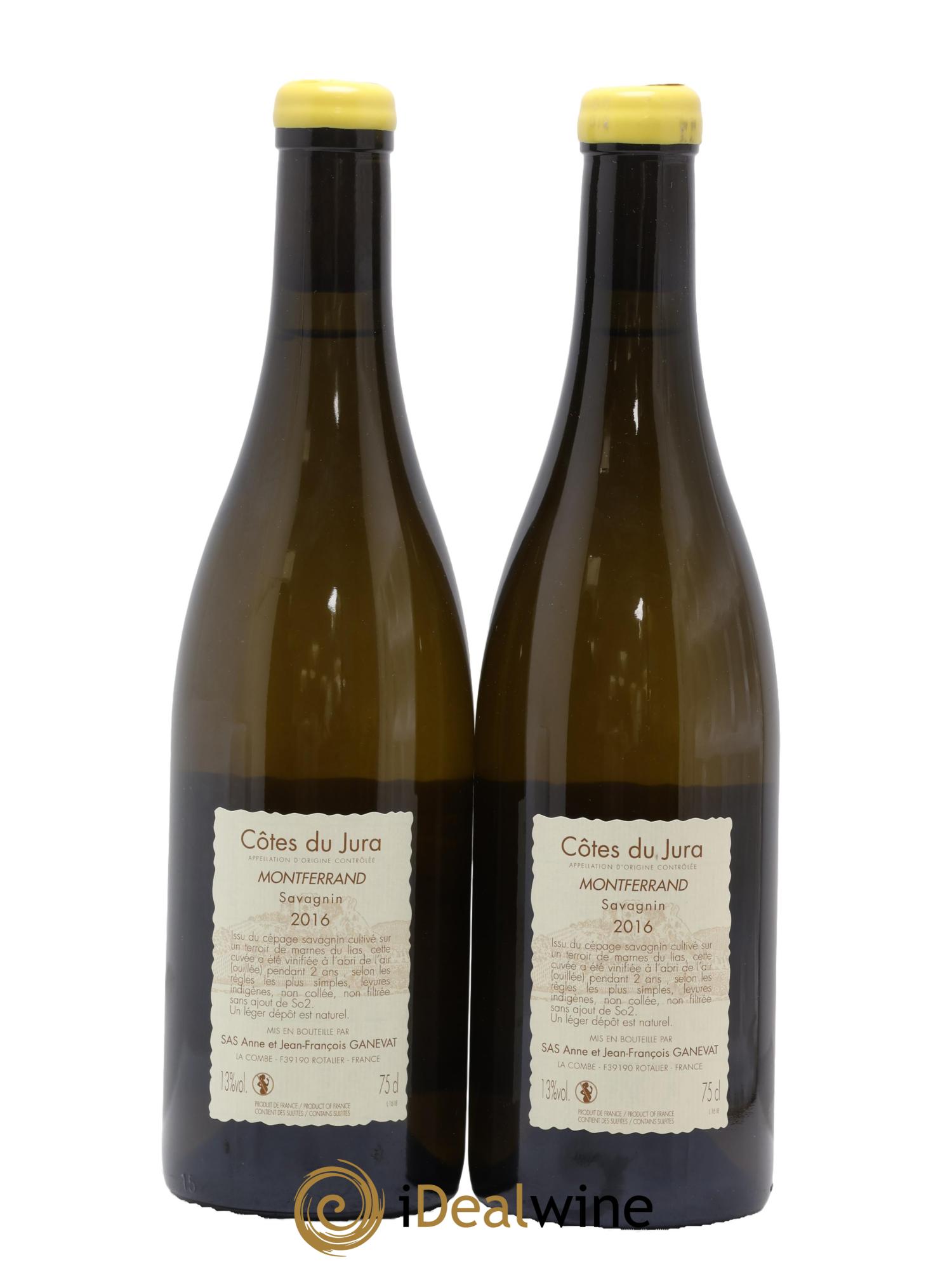 Côtes du Jura Montferrand savagnin Anne et Jean François Ganevat 2016 - Lot de 2 bouteilles - 1