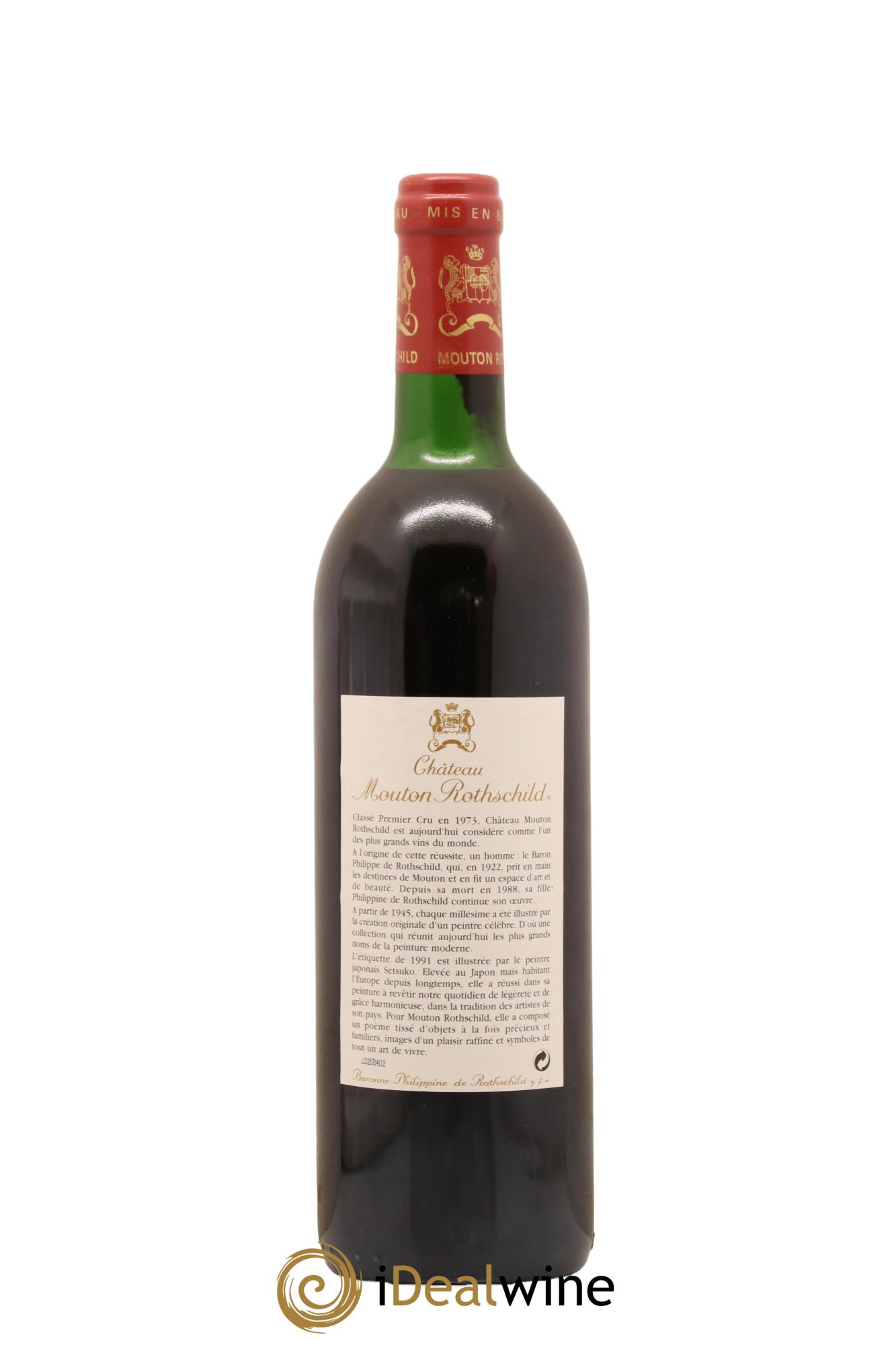 Château Mouton Rothschild 1er Grand Cru Classé 1991 - Lot de 1 bouteille - 1