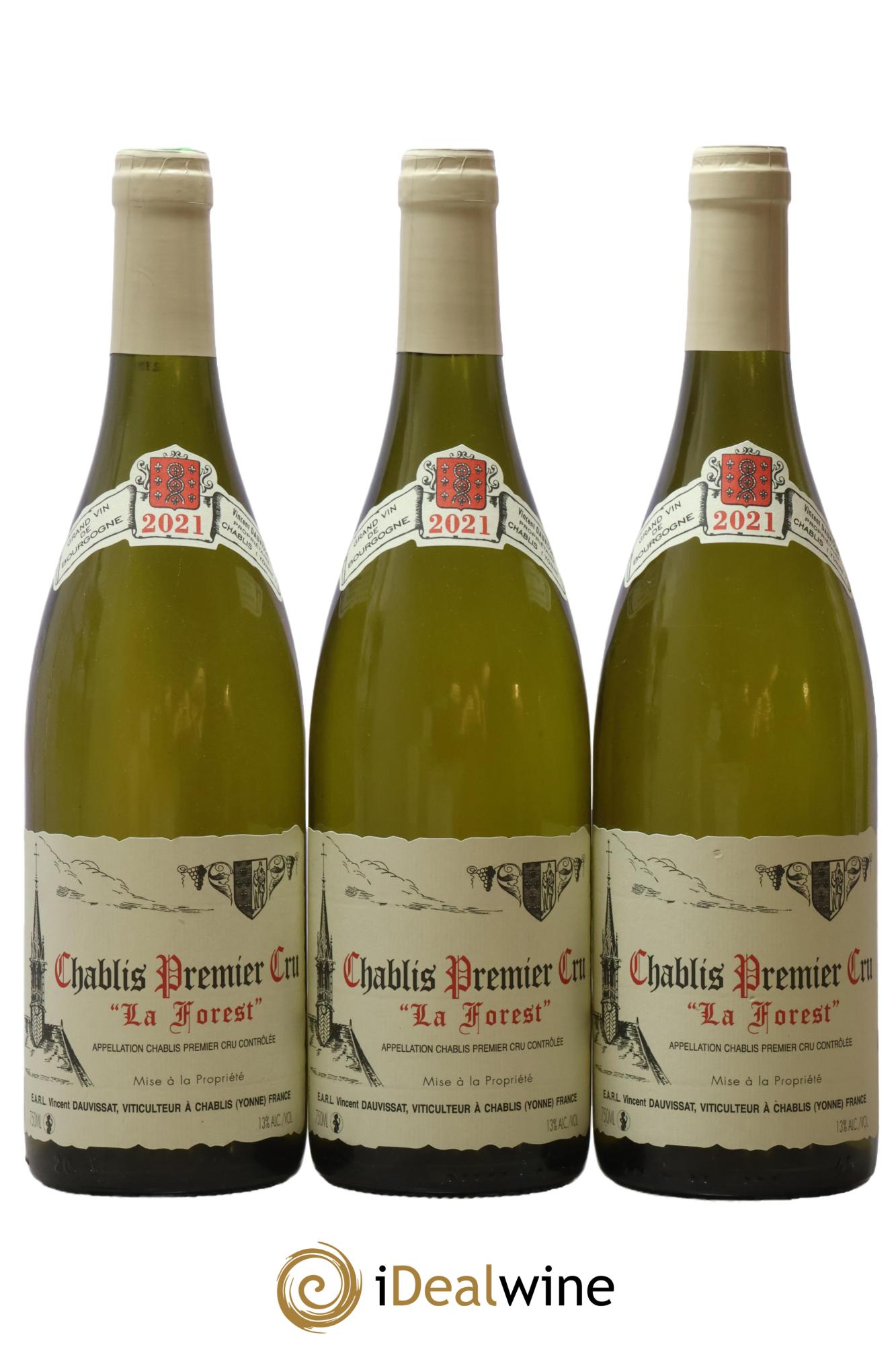 Chablis 1er Cru La Forest Vincent Dauvissat (Domaine) 2021 - Lotto di 3 bottiglie - 0