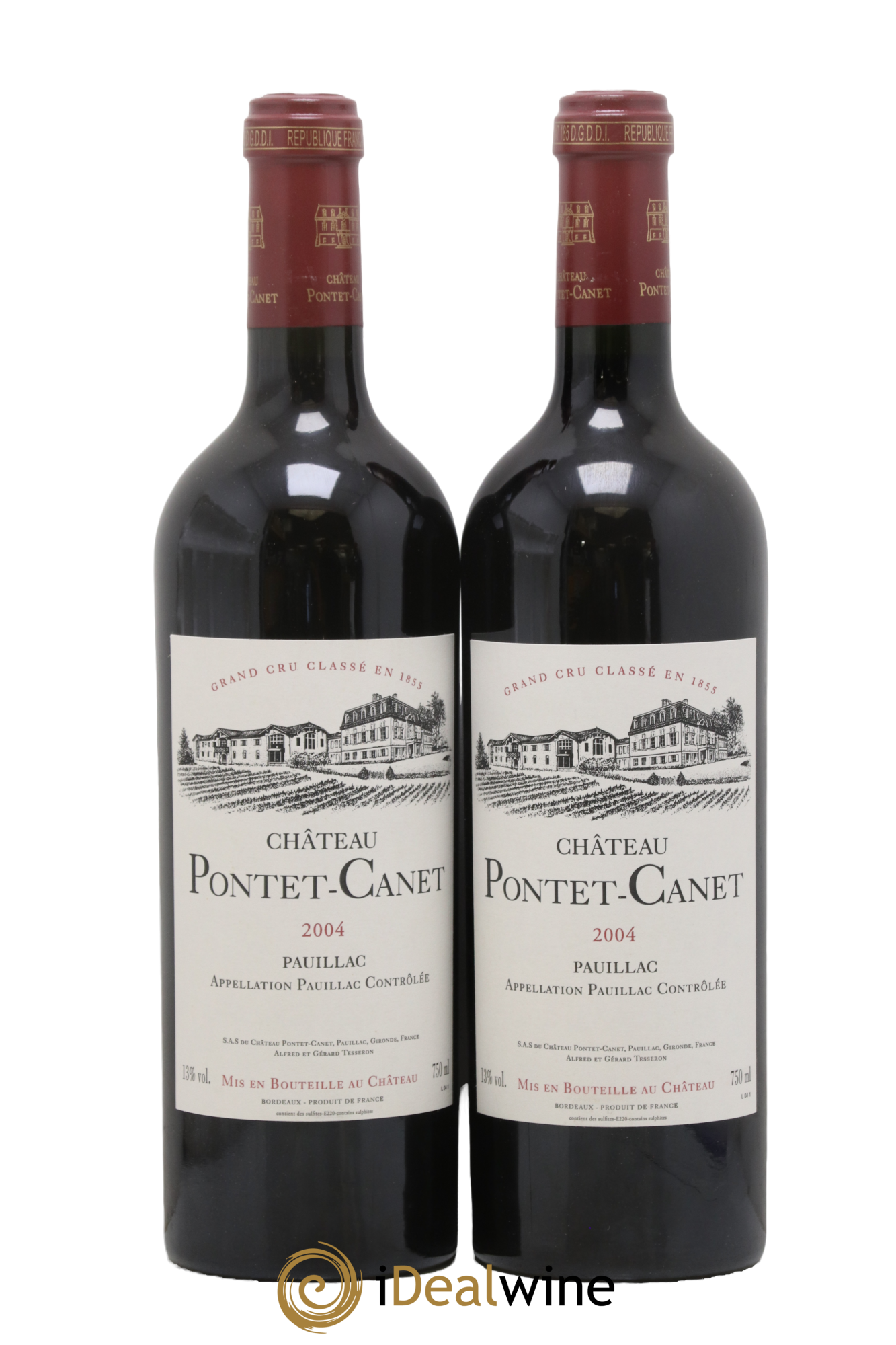 Château Pontet Canet 5ème Grand Cru Classé 2004 - Lot de 2 bouteilles - 0