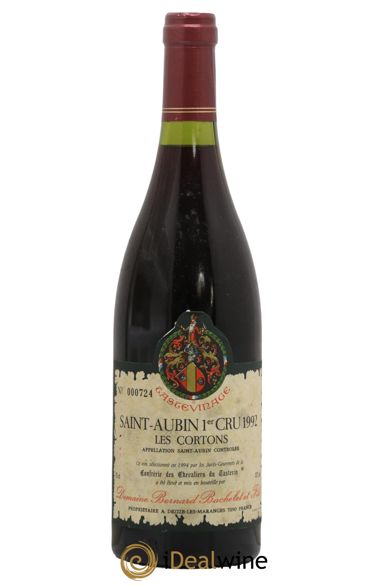 Saint-Aubin 1er Cru Les Corton Tastevinage Bernard Bachelet et Fils 1992 - Lot de 1 bouteille - 0