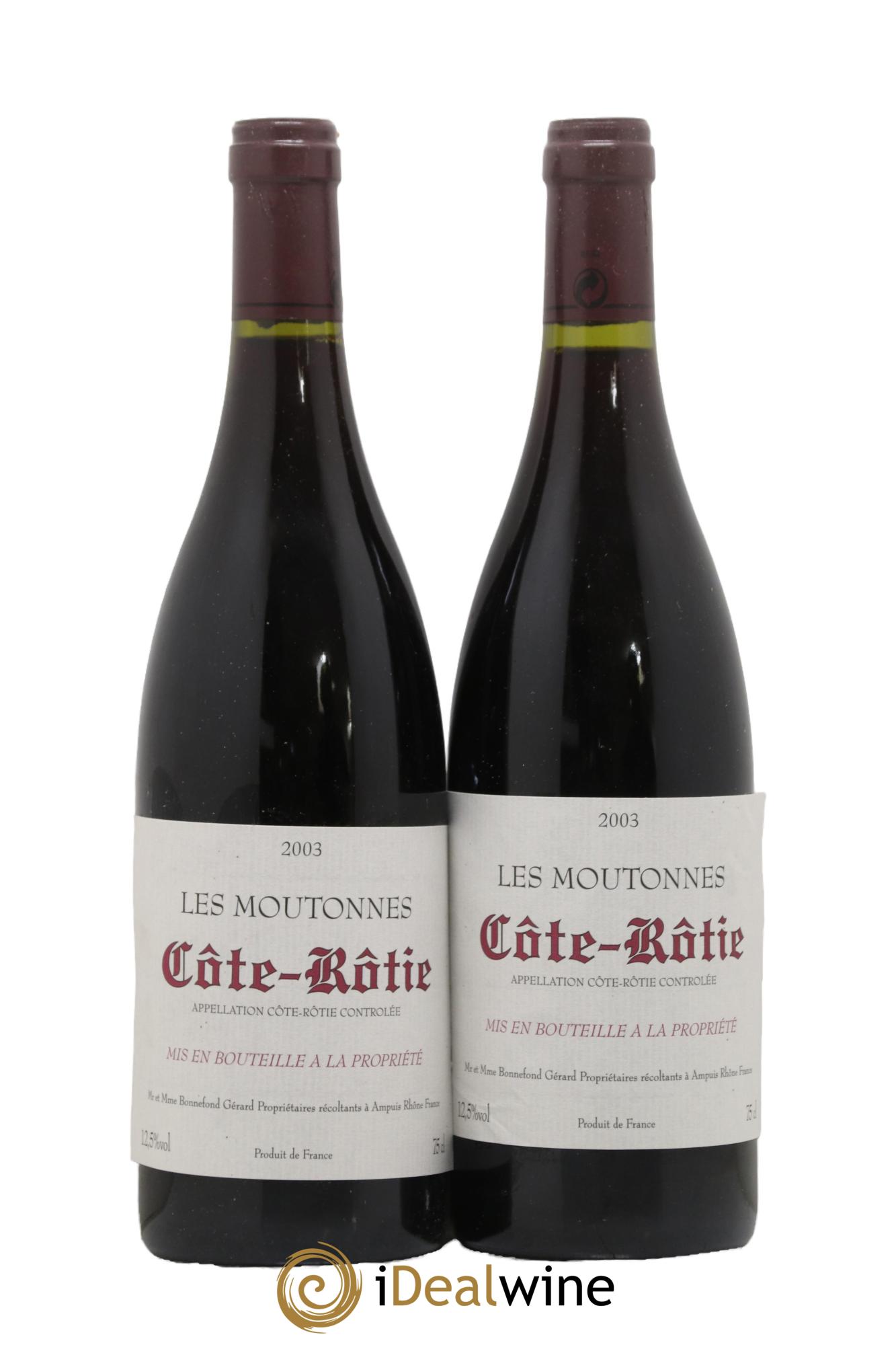Côte-Rôtie Les Moutonnes Bonnefond 2003 - Lot de 2 bouteilles - 0