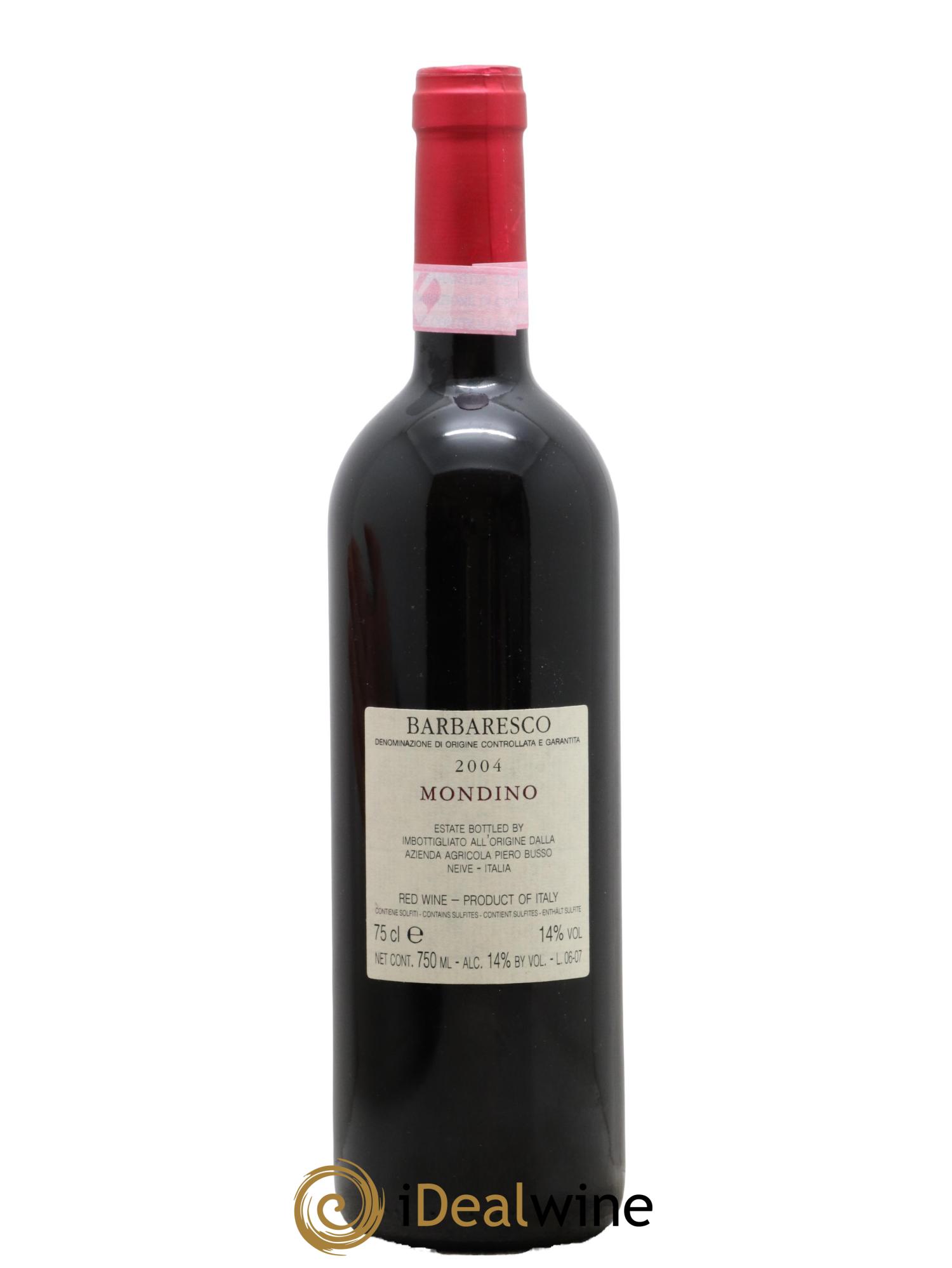 Barbaresco DOCG Mondino Piero Busso 2004 - Lot de 1 bouteille - 1
