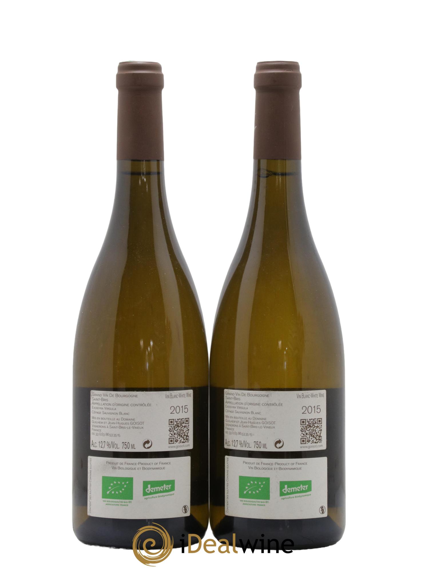 Saint-Bris Exogyra Virgula Goisot 2015 - Posten von 2 Flaschen - 1