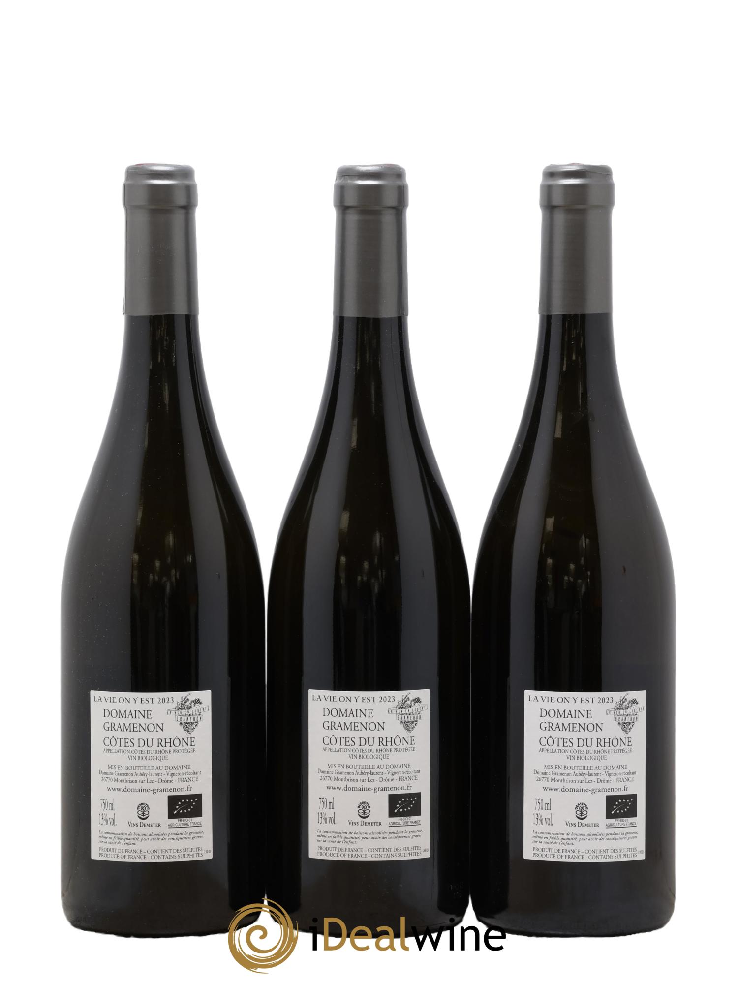 Côtes-du-Rhône La Vie on y est Gramenon (Domaine) 2023 - Posten von 3 Flaschen - 1