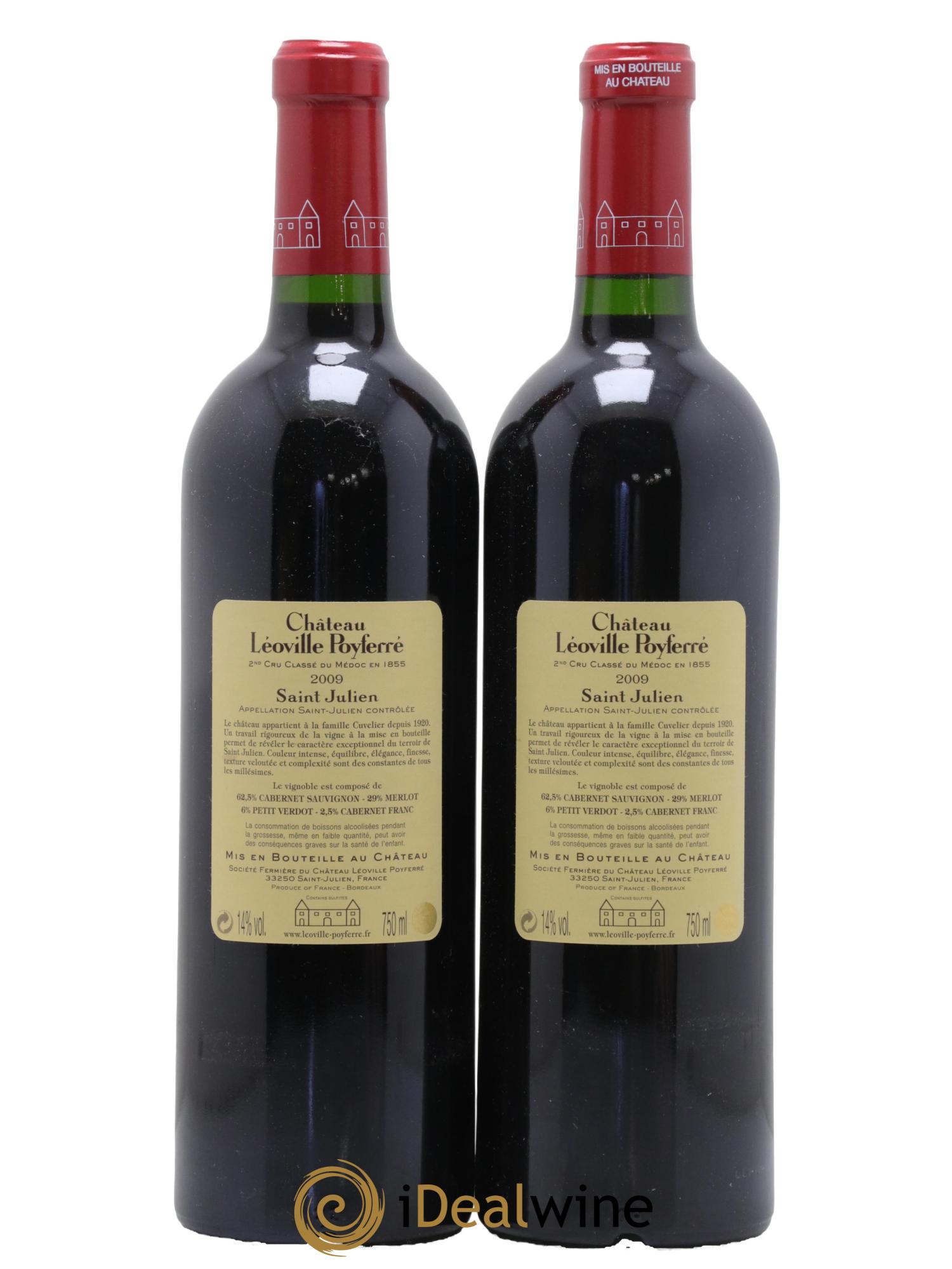 Château Léoville Poyferré 2ème Grand Cru Classé 2009 - Lot de 2 bouteilles - 1