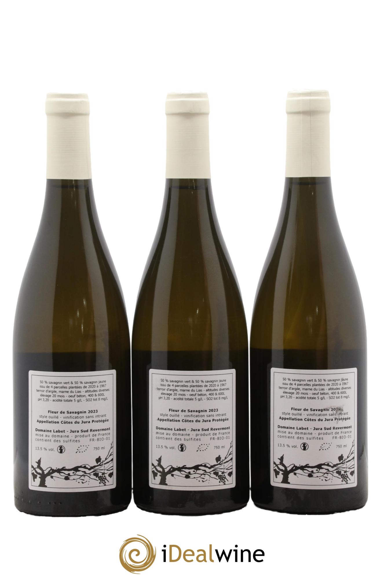 Côtes du Jura Fleur de Savagnin Romain - Julien - Charline Labet 2023 - Posten von 3 Flaschen - 1