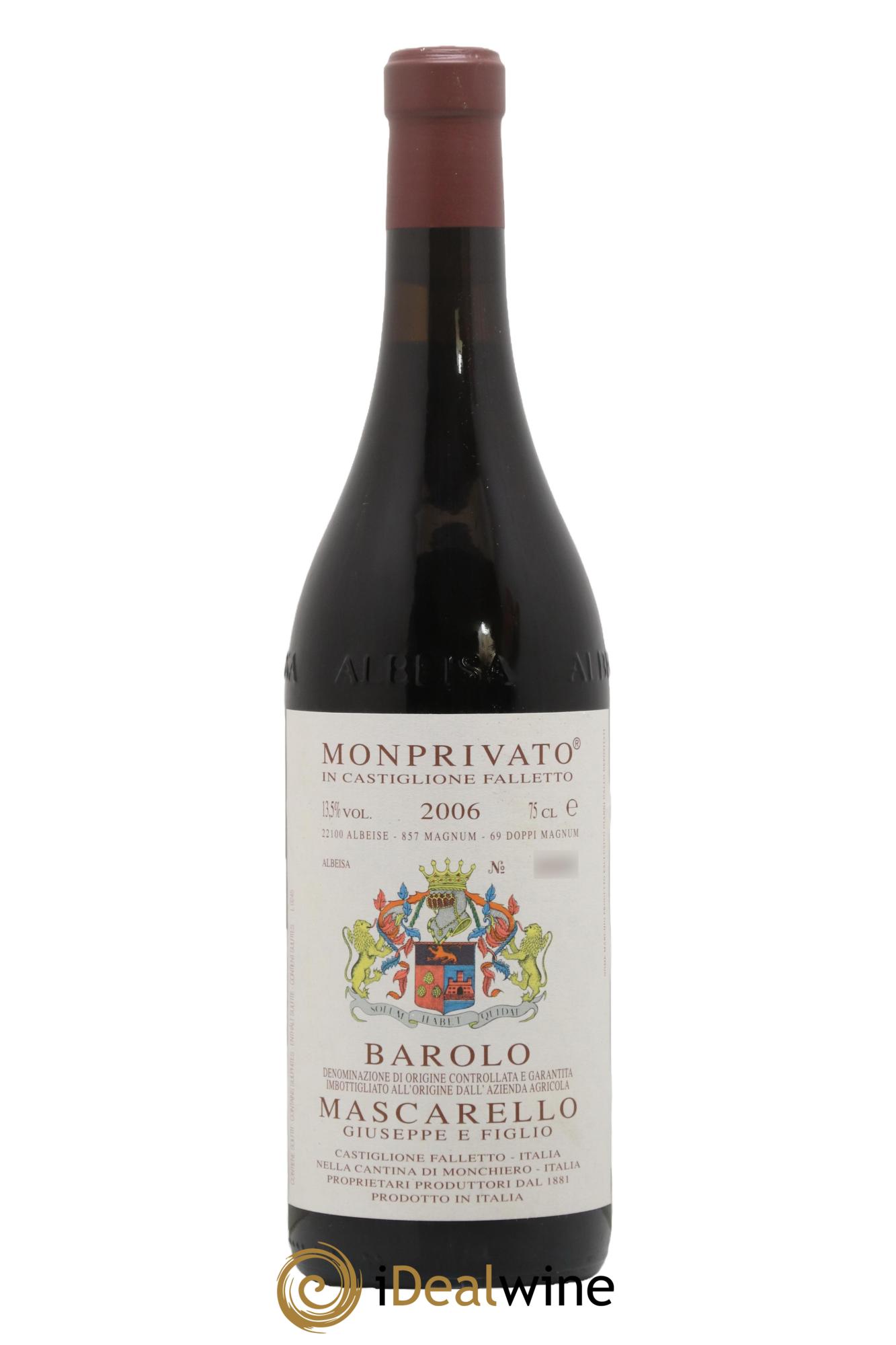 Barolo DOCG Monprivato Giuseppe Mascarello 2006 - Lot de 1 bouteille - 0