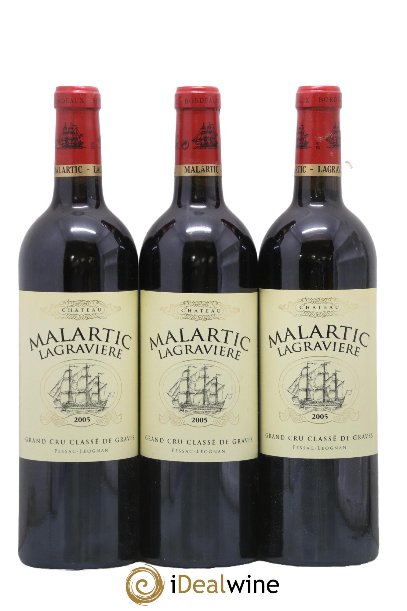 Château Malartic-Lagravière Cru Classé de Graves 2005 - Lot de 3 bouteilles - 0