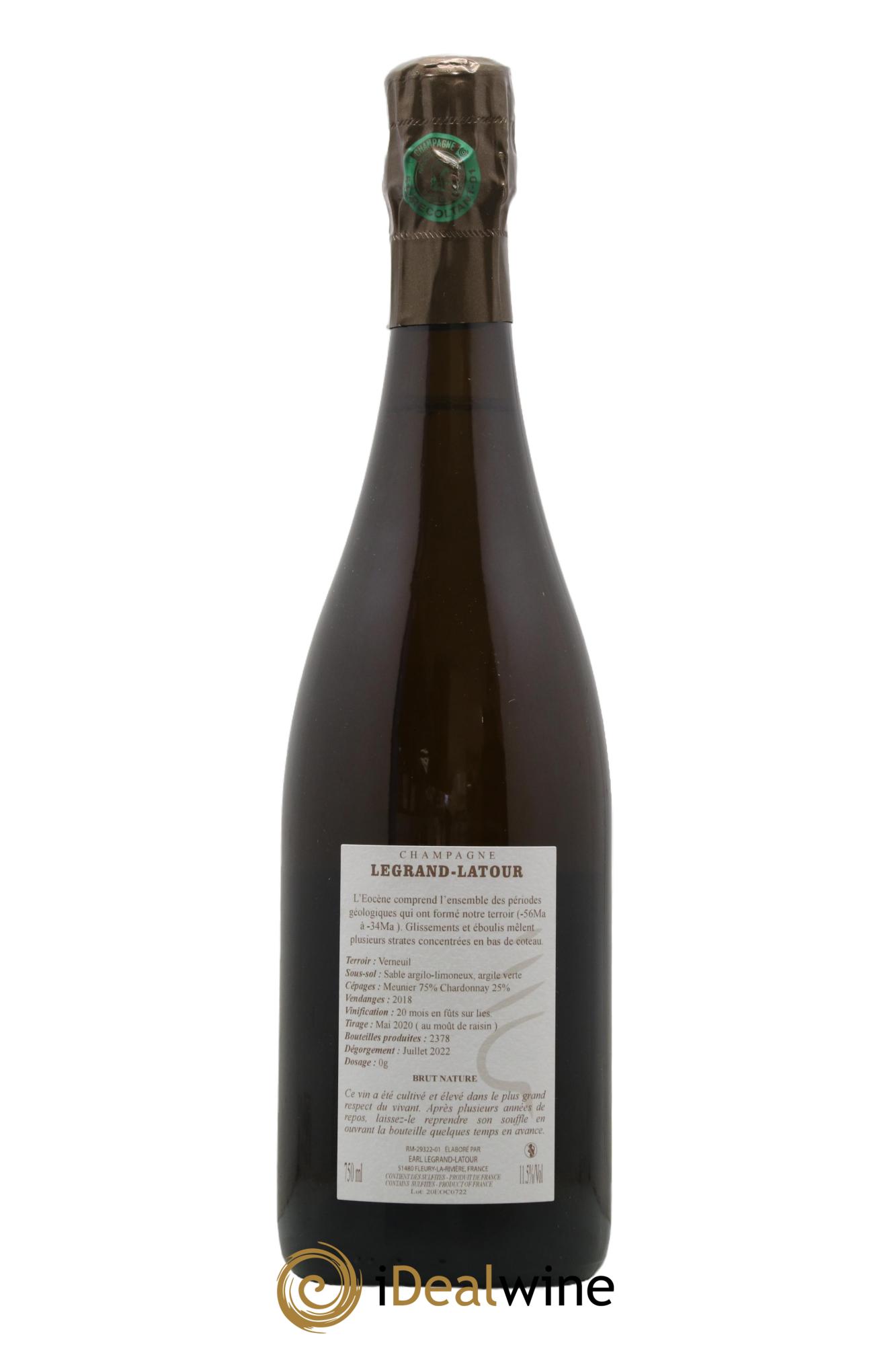 Eocène Brut Nature Legrand Latour  2018 - Lot de 1 bouteille - 1