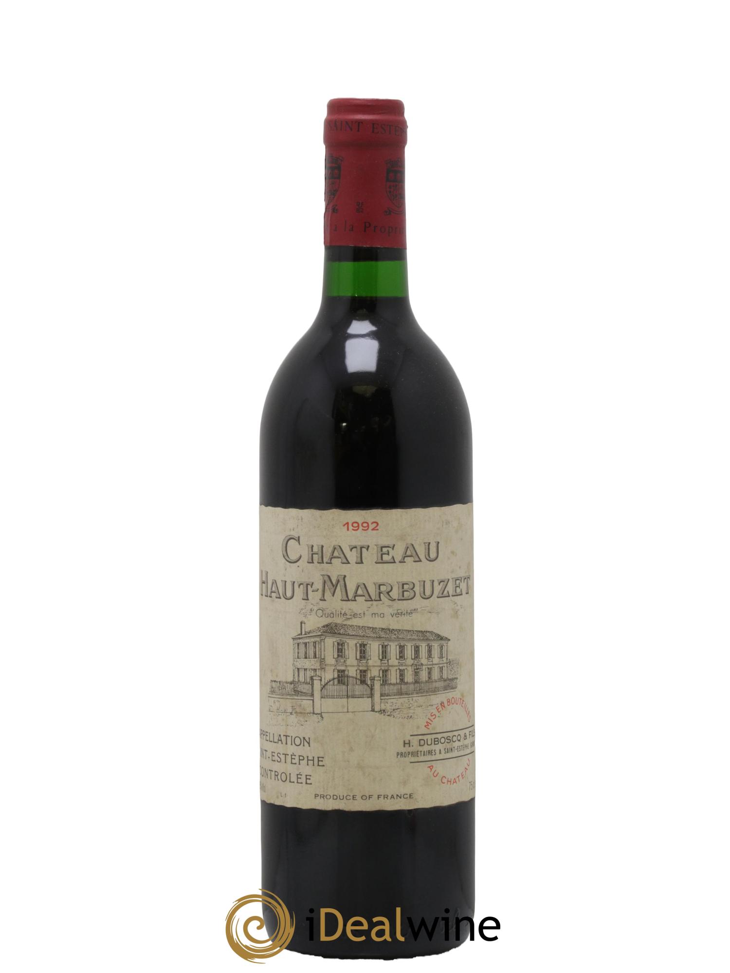 Château Haut Marbuzet 1992 - Lot de 1 bouteille - 0