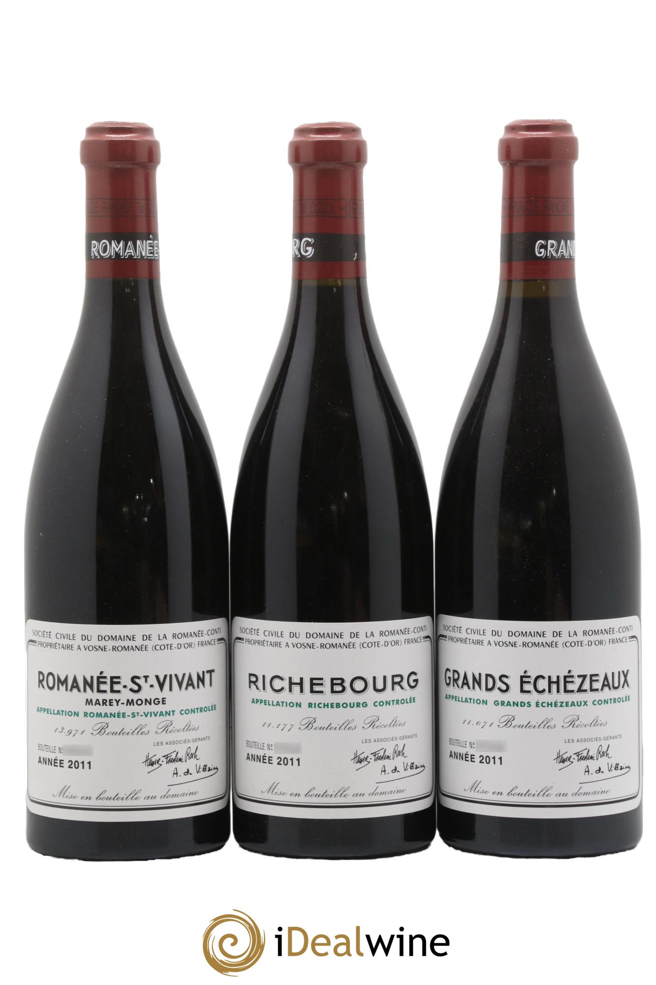 Caisse Domaine de la Romanée Conti Domaine de la Romanée-Conti 2 Echézeaux, 2 Grands-Echézeaux, 2 Romanée-Saint-Vivant, 2 Richebourg, 3 Tâches, 1 Romanée-Conti 2011 - Lot de 12 bouteilles - 5