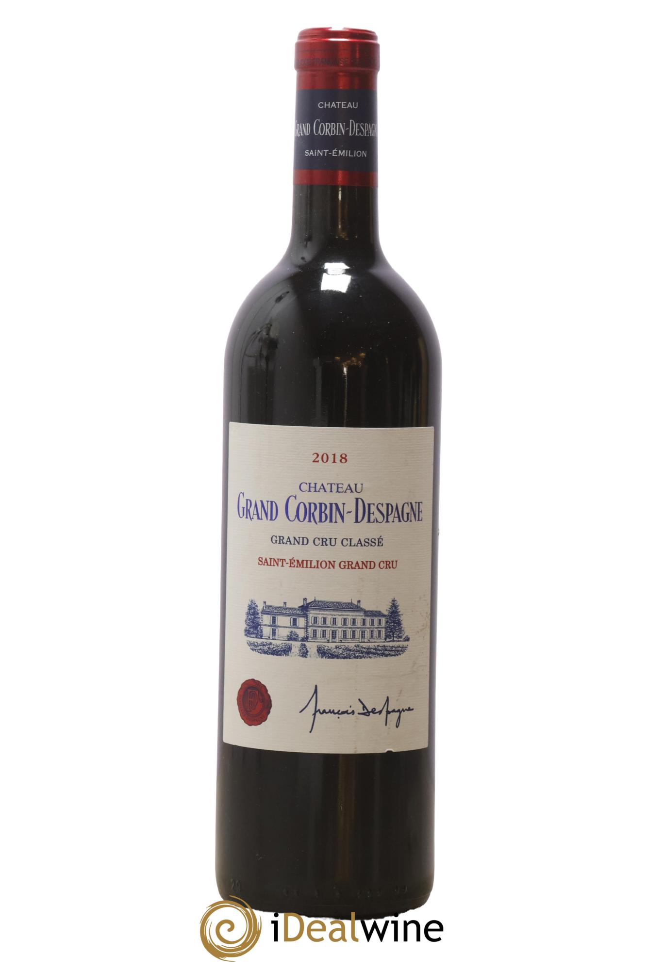 Château Grand Corbin Despagne Grand Cru Classé 2018 - Lot de 1 bouteille - 0
