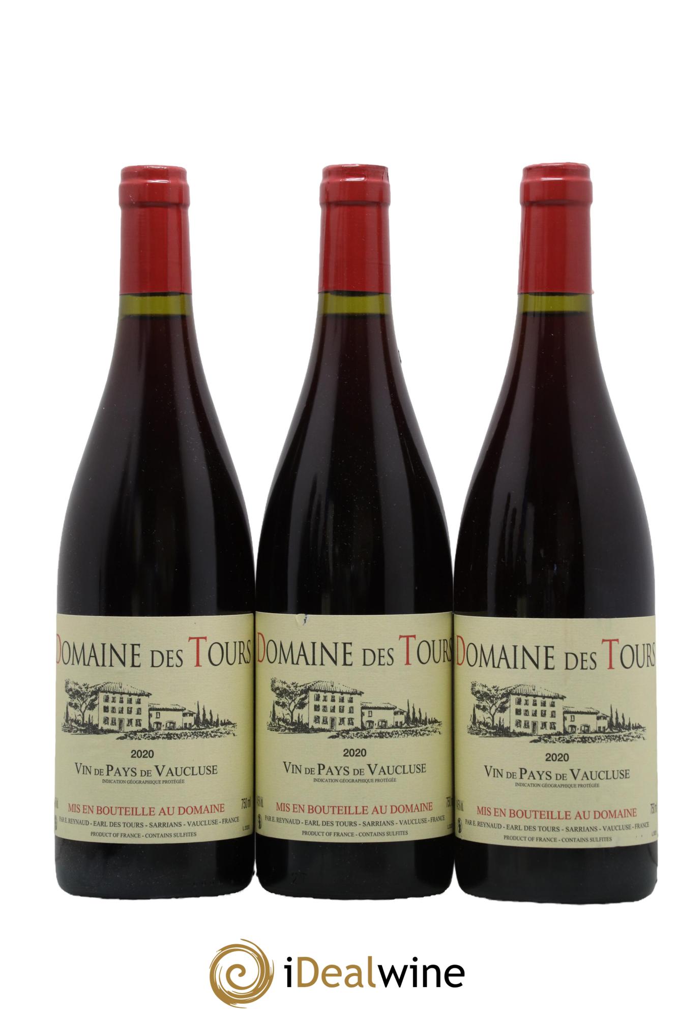 Vaucluse (Vin de Pays de Vaucluse) Domaine des Tours Emmanuel Reynaud 2020 - Lot de 3 bouteilles - 0