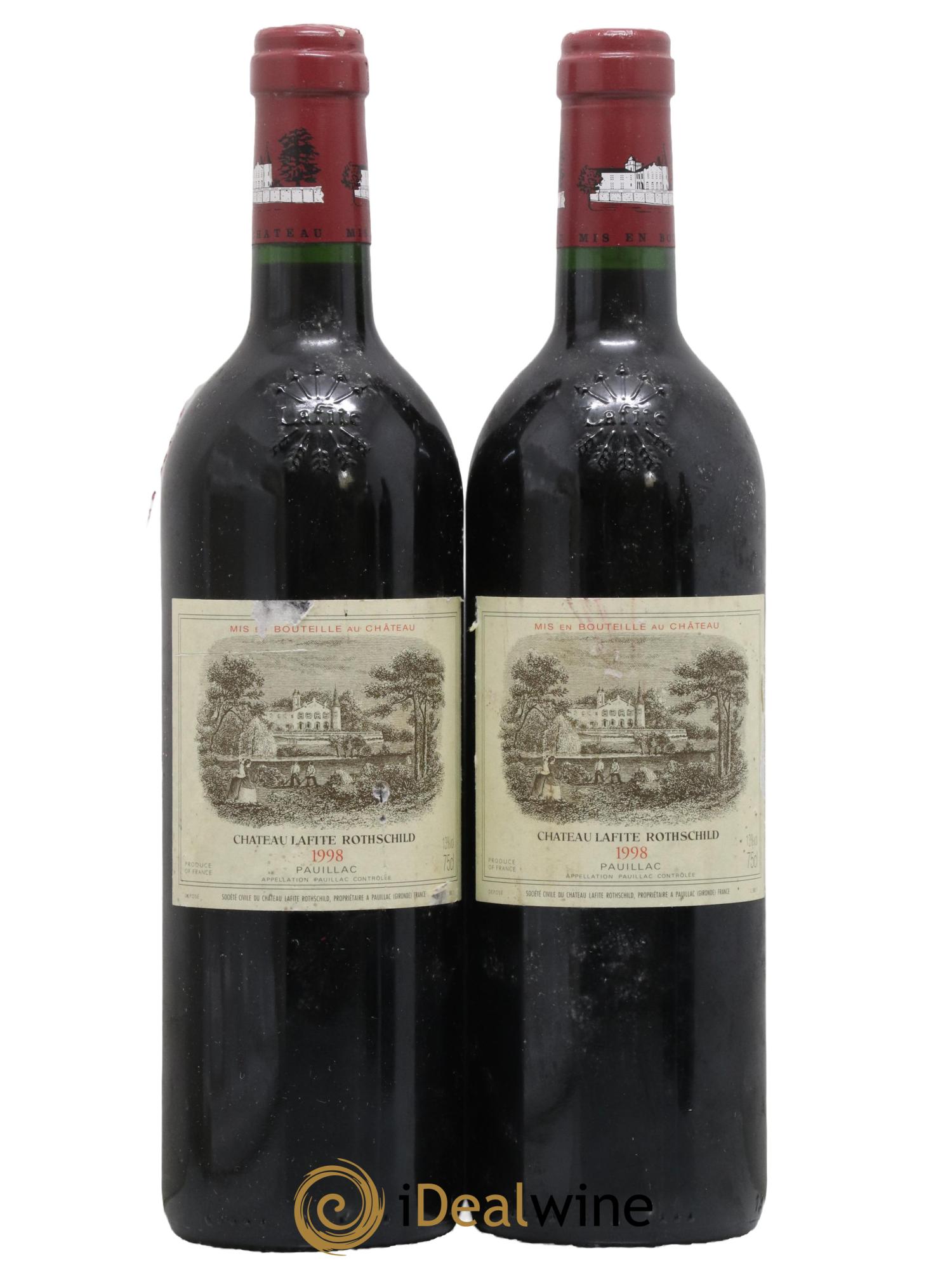 Château Lafite Rothschild 1er Grand Cru Classé 1998 - Lot de 2 bouteilles - 0