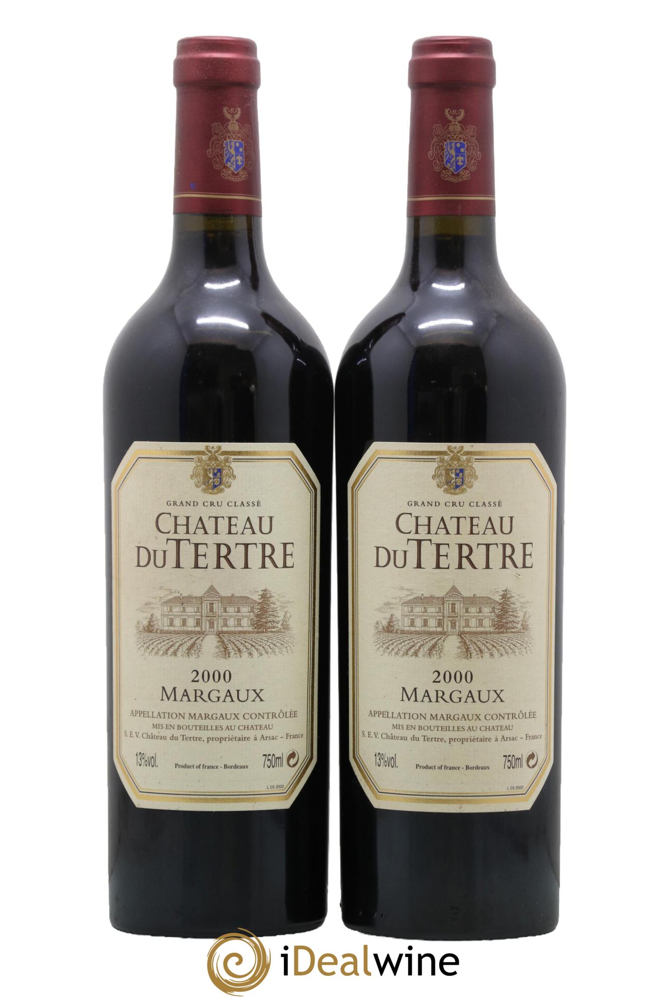 Château du Tertre 5ème Grand Cru Classé 2000 - Lot de 2 bouteilles - 0
