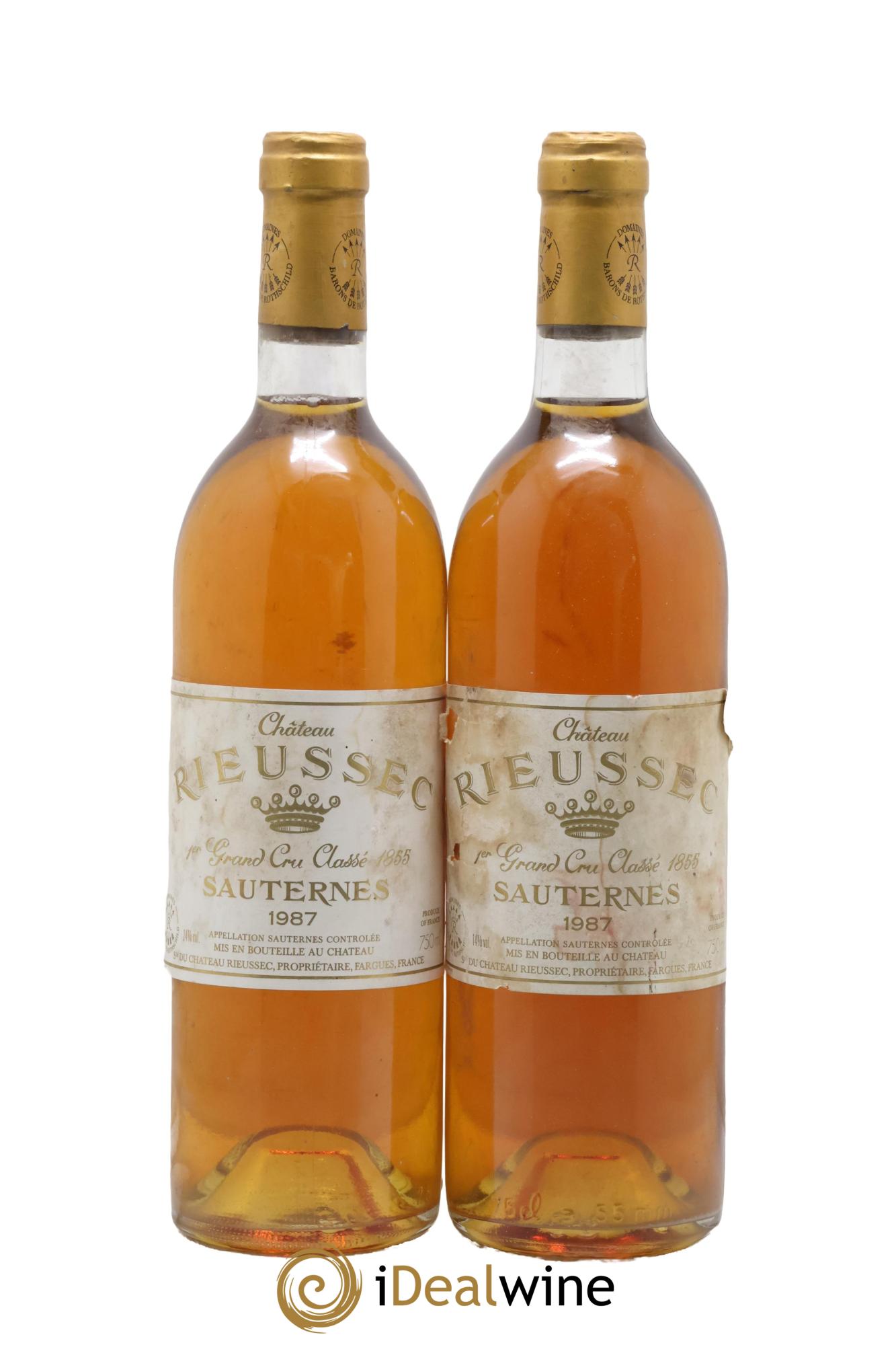 Château Rieussec 1er Grand Cru Classé 1987 - Lot de 2 bouteilles - 0