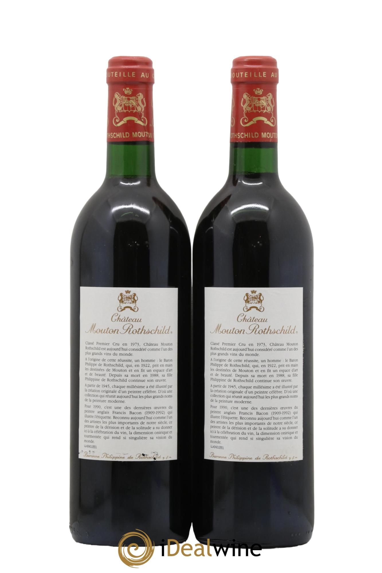 Château Mouton Rothschild 1er Grand Cru Classé 1990 - Lot of 2 bottles - 1