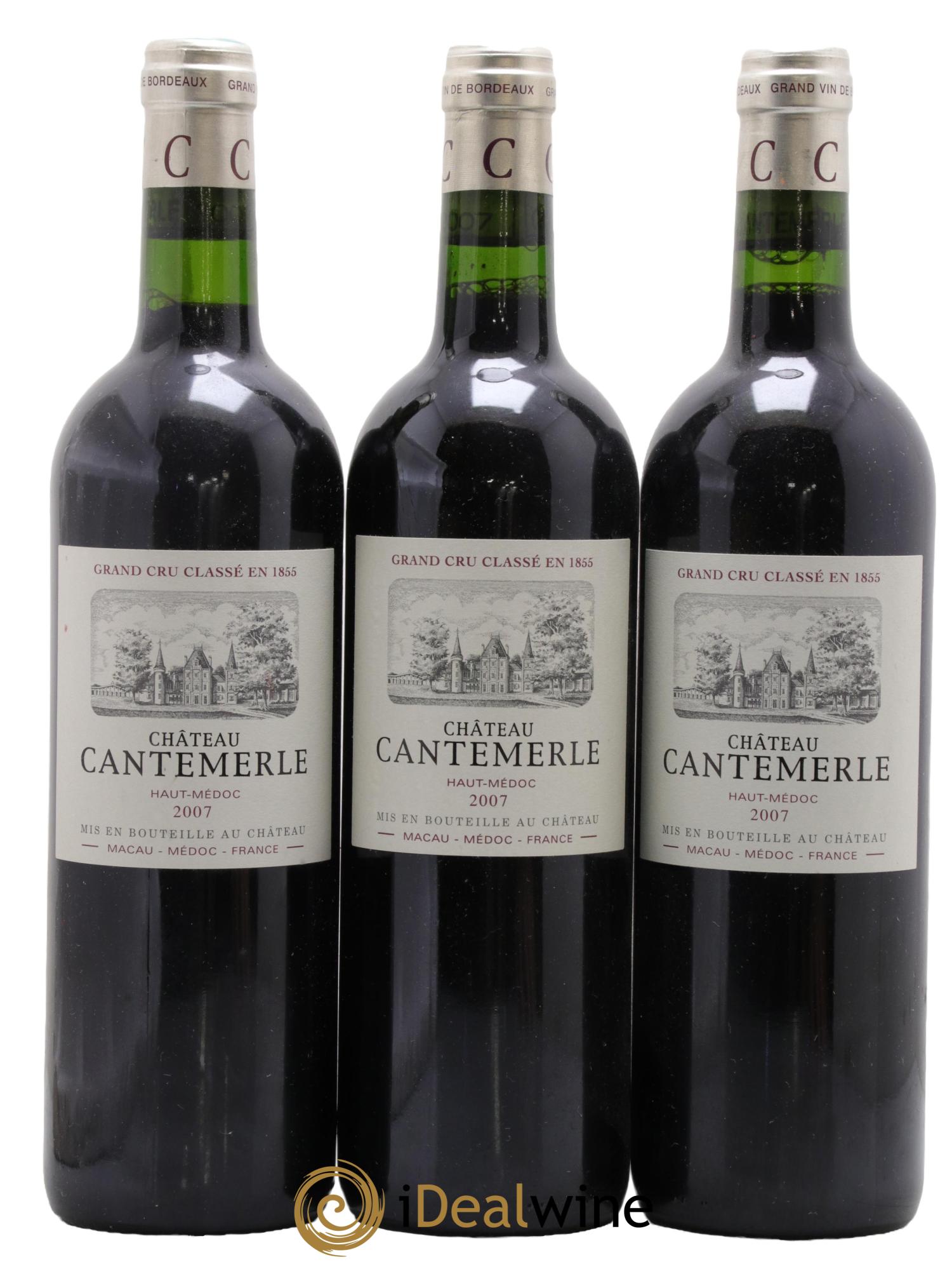 Château Cantemerle 5ème Grand Cru Classé 2007 - Lot de 3 bouteilles - 0